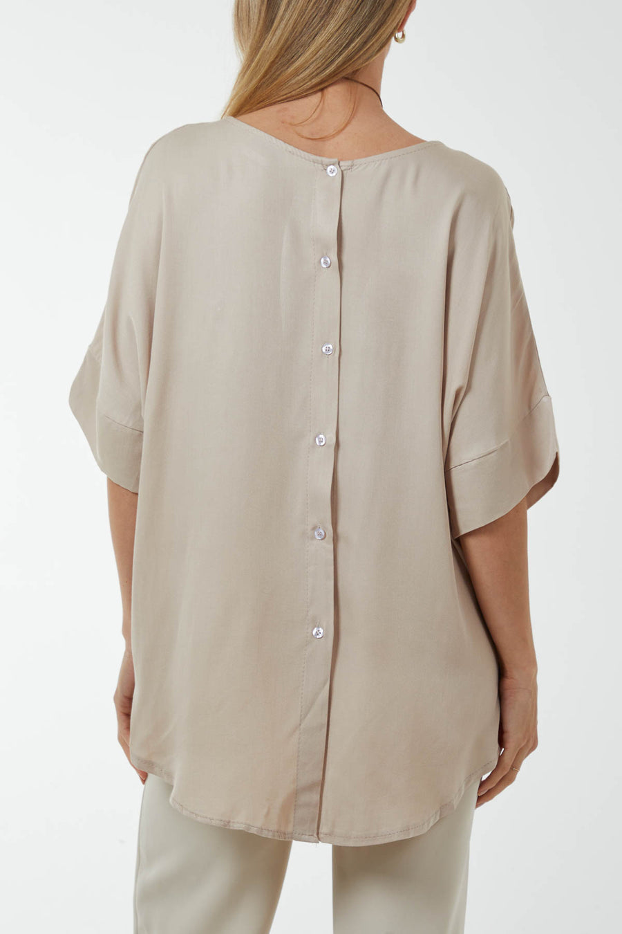 Button back top with Necklace