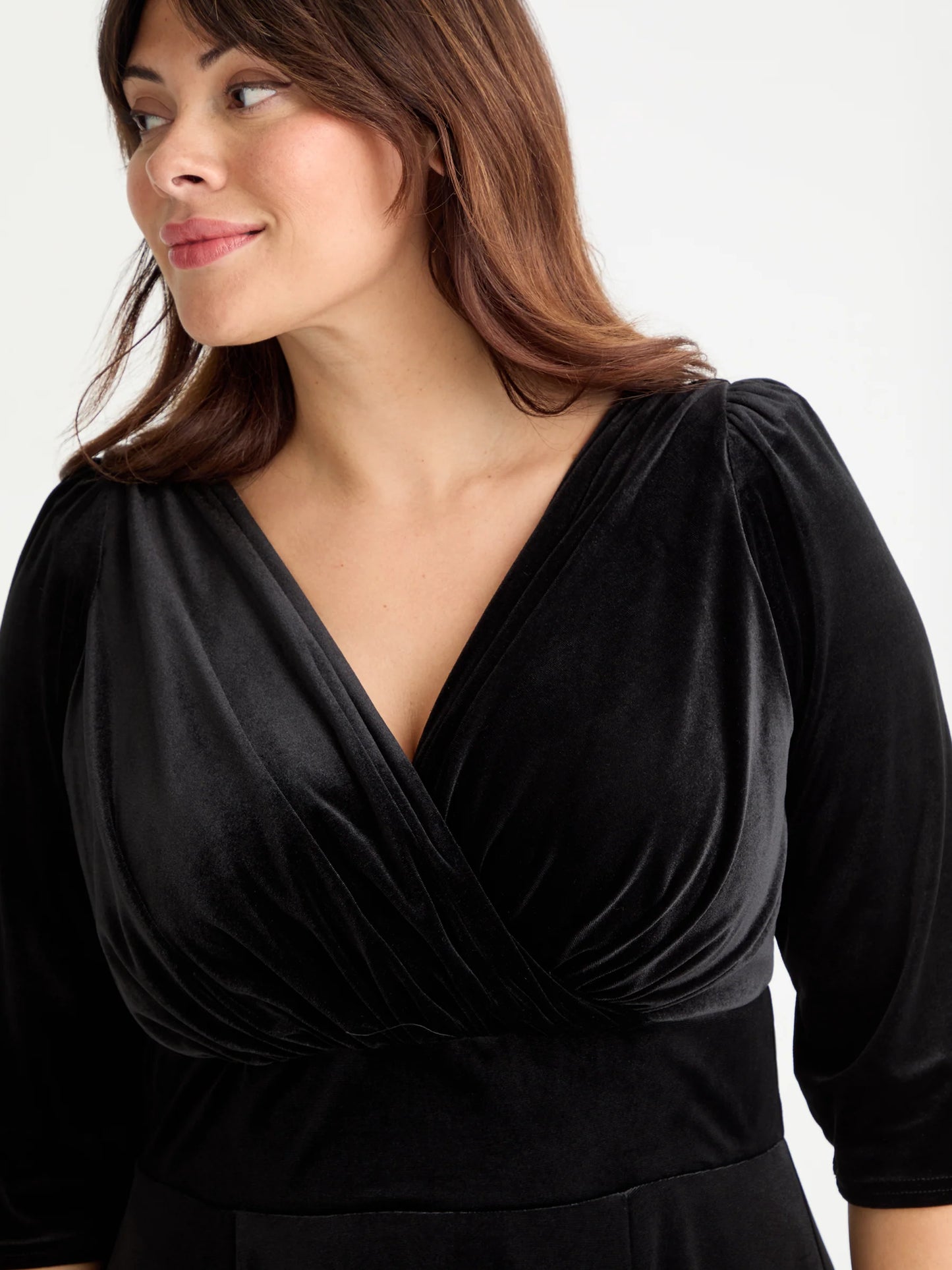 Scarlett & Jo Helena Black Velvet Midi Dress