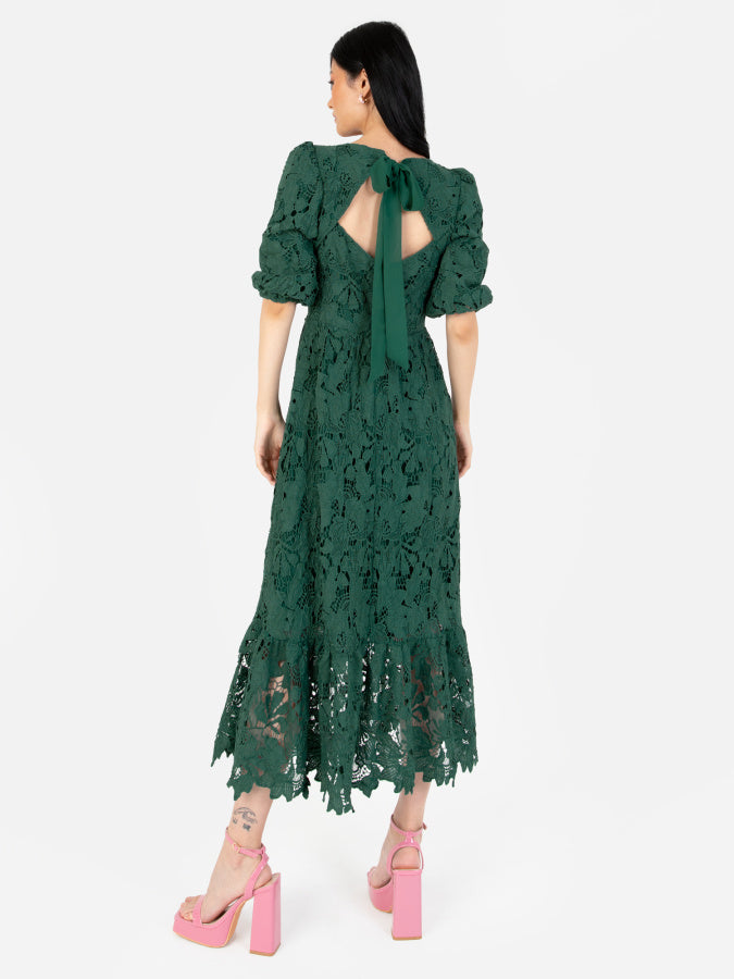 Maya Floral Lace Midaxi Dress