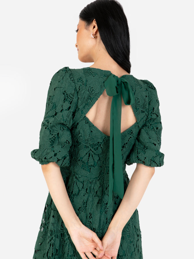 Maya Floral Lace Midaxi Dress