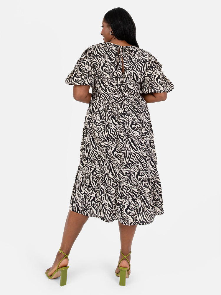 Lovedrobe Zebra Print Midi Dress