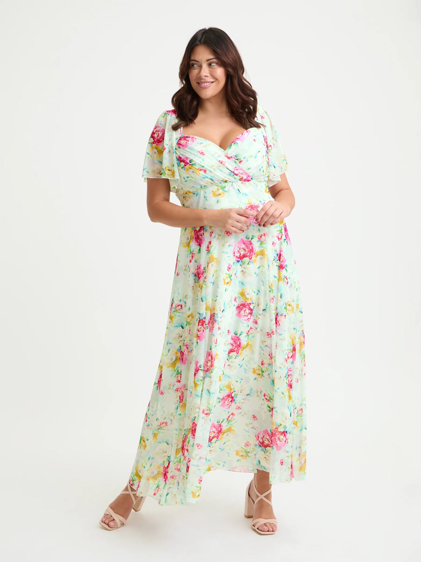 Scarlett & Jo Kemi Ivory Pink Maxi Dress