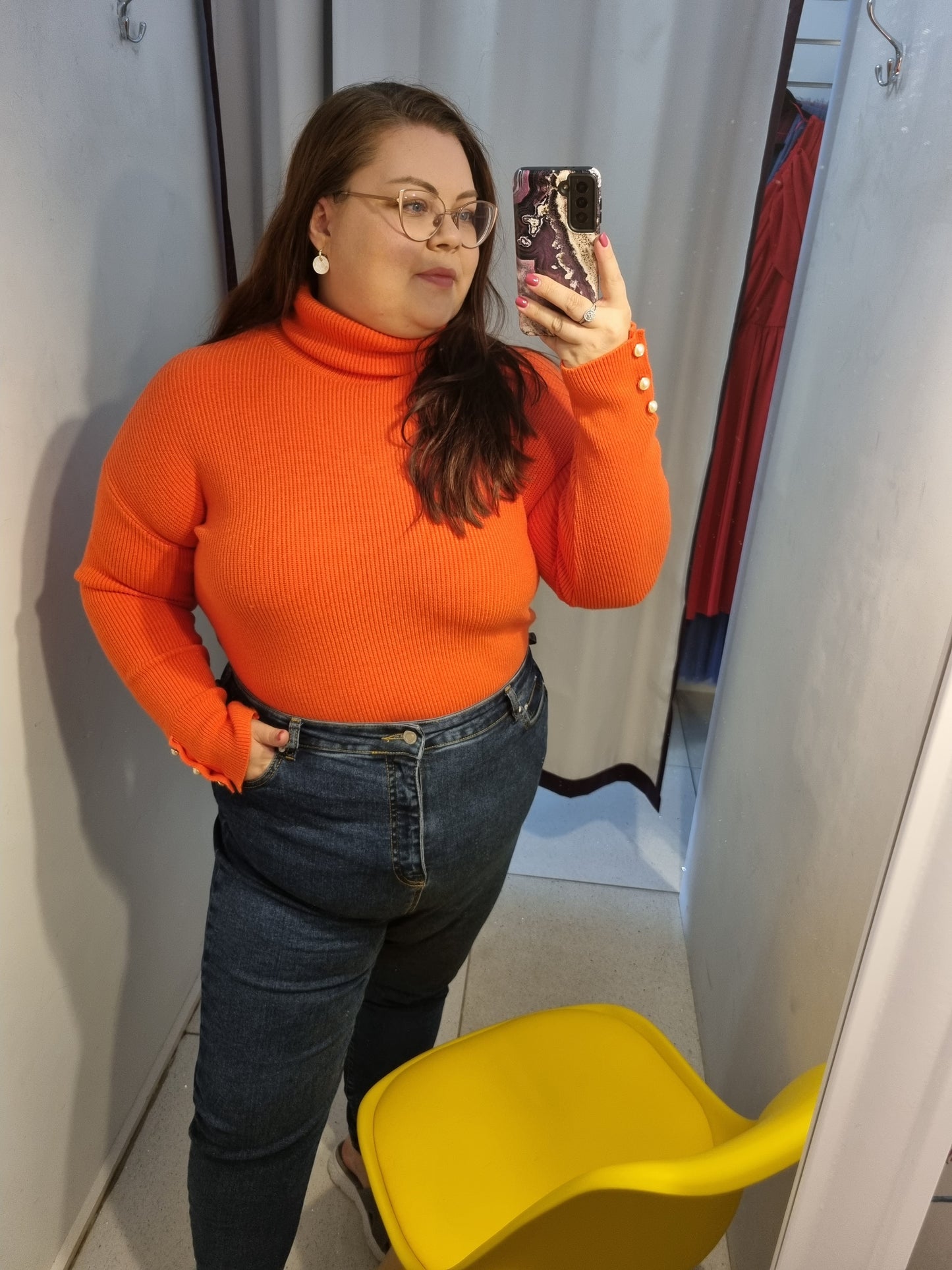 Roll Neck Ribbed Jumper