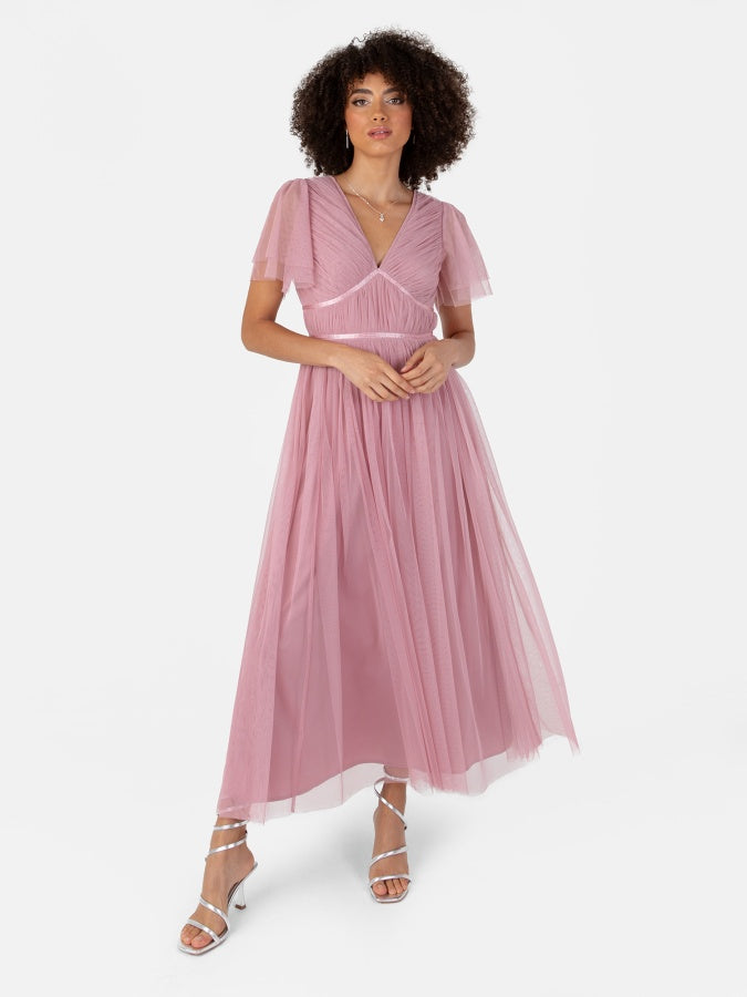 Anaya Rose Ribbon Detail Midi Dress