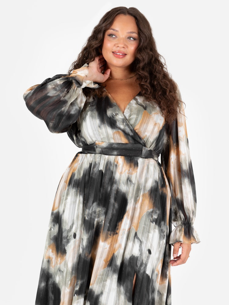 Lovedrobe Faux Wrap Tie Back Midaxi Dress