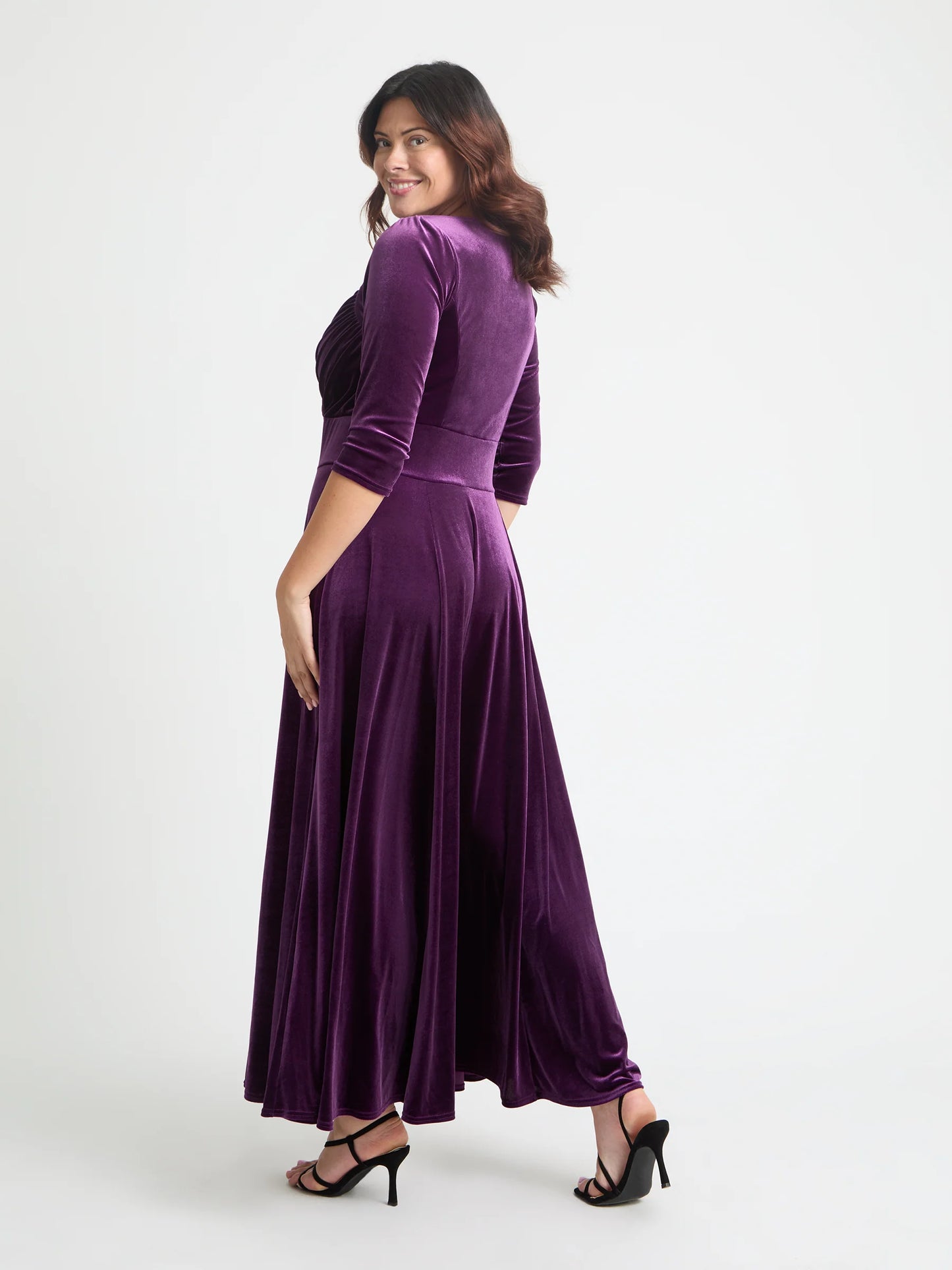 Scarlett & Jo Elizabeth Purple Velvet Maxi Dress