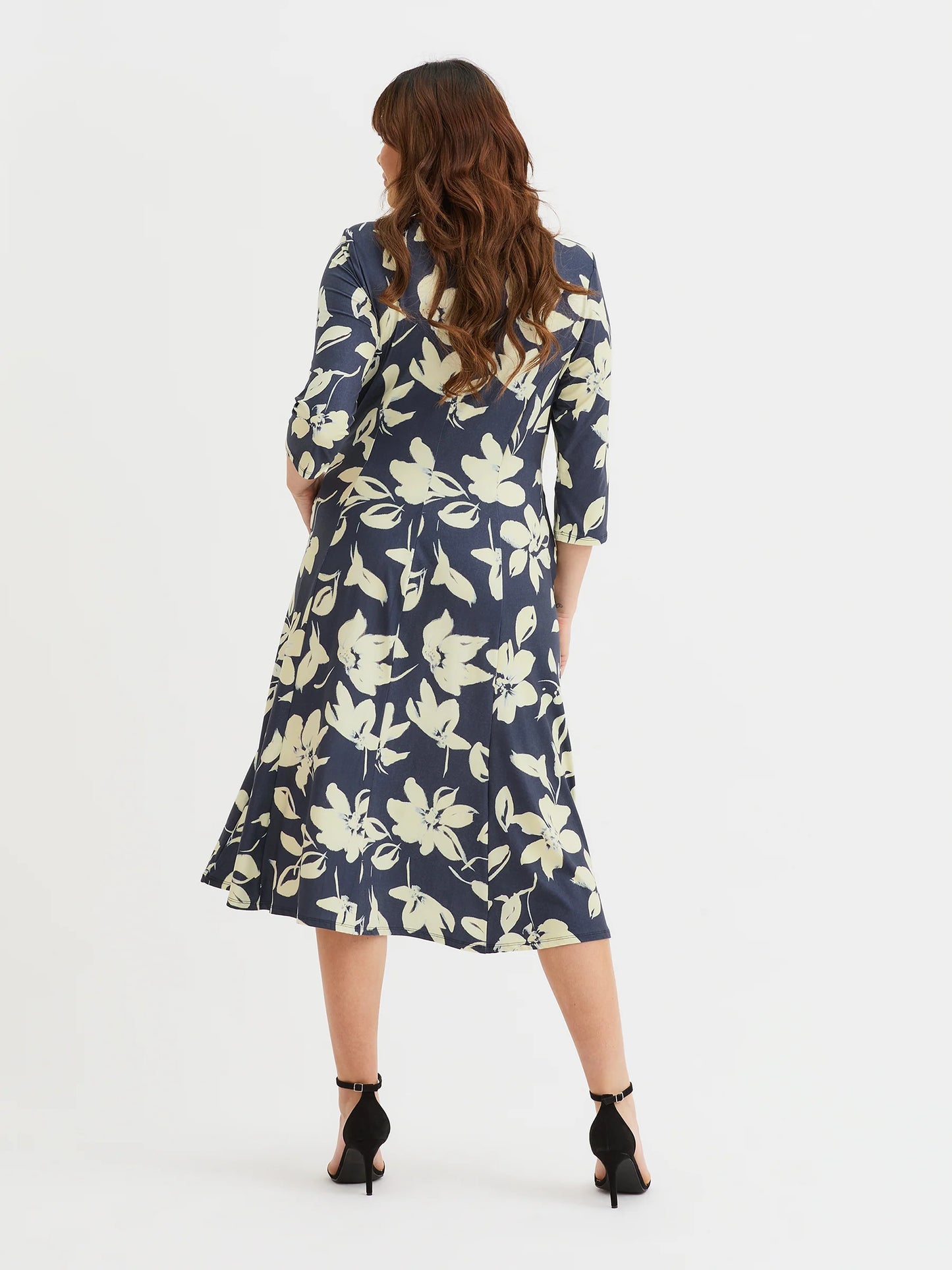 Scarlett & Jo Claudia Navy Cream Ivory Knot Front Dress