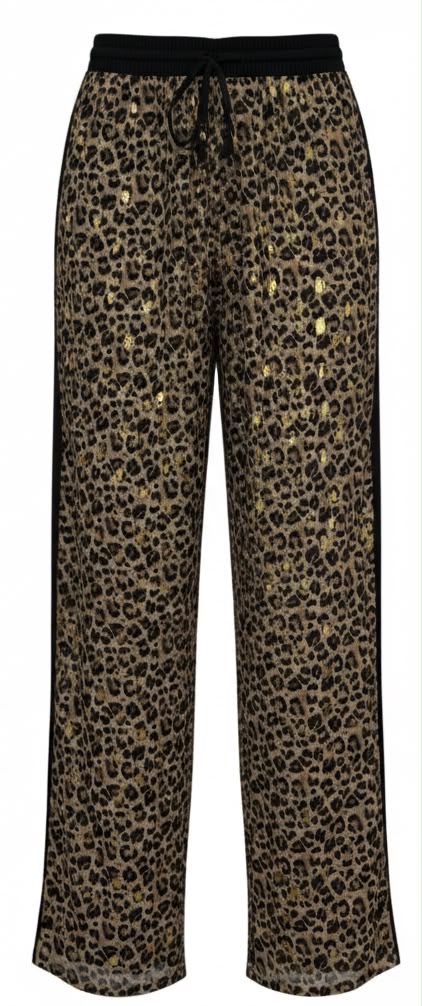 Malissa J Leopard Print Trousers With Gold Fleck