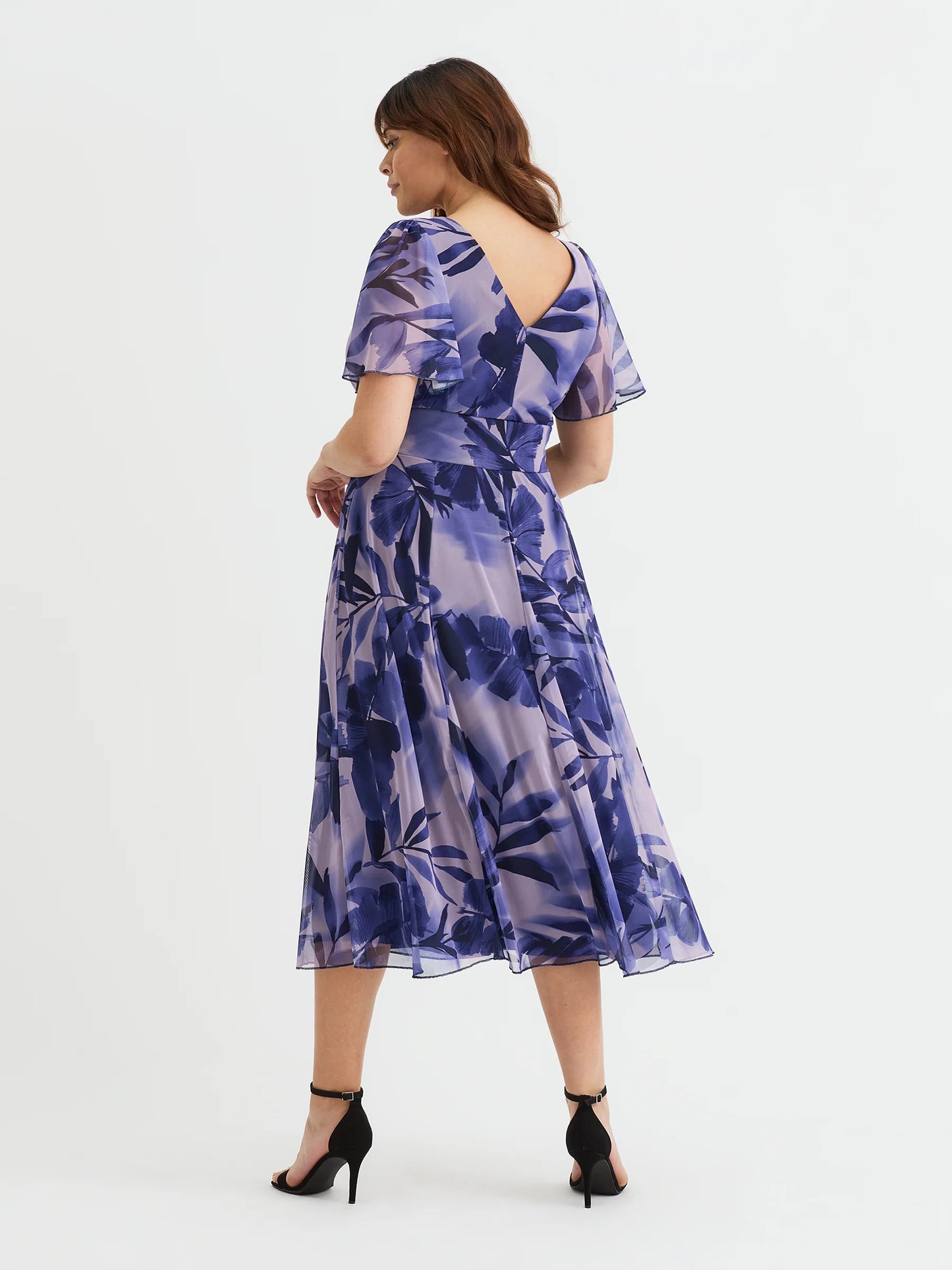 Scarlett & Jo Victoria Indigo Rose Midi Dress