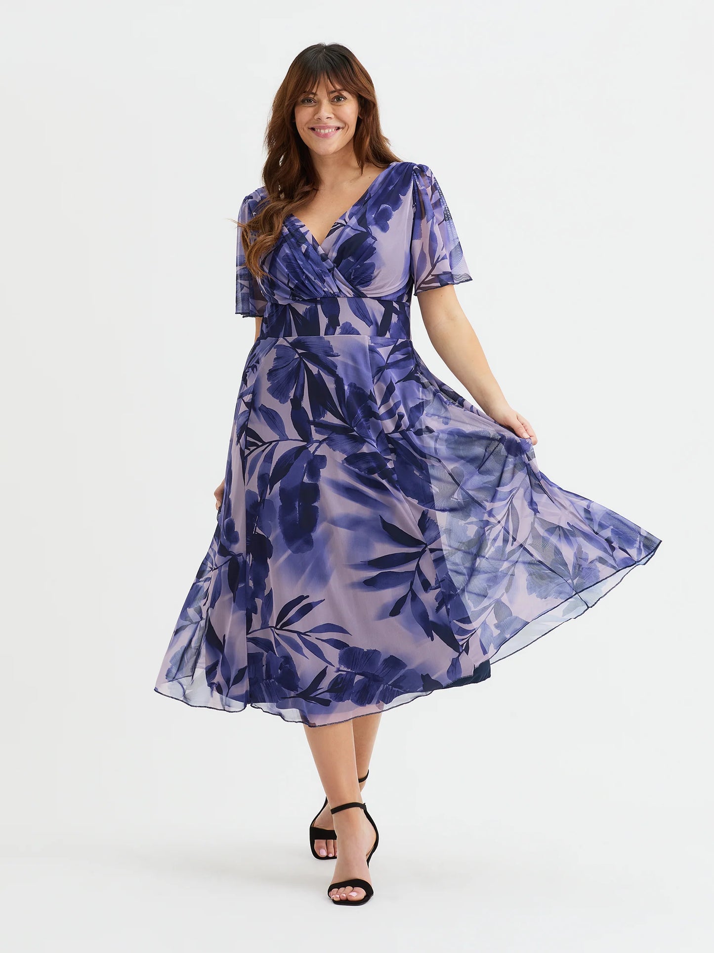 Scarlett & Jo Victoria Indigo Rose Midi Dress