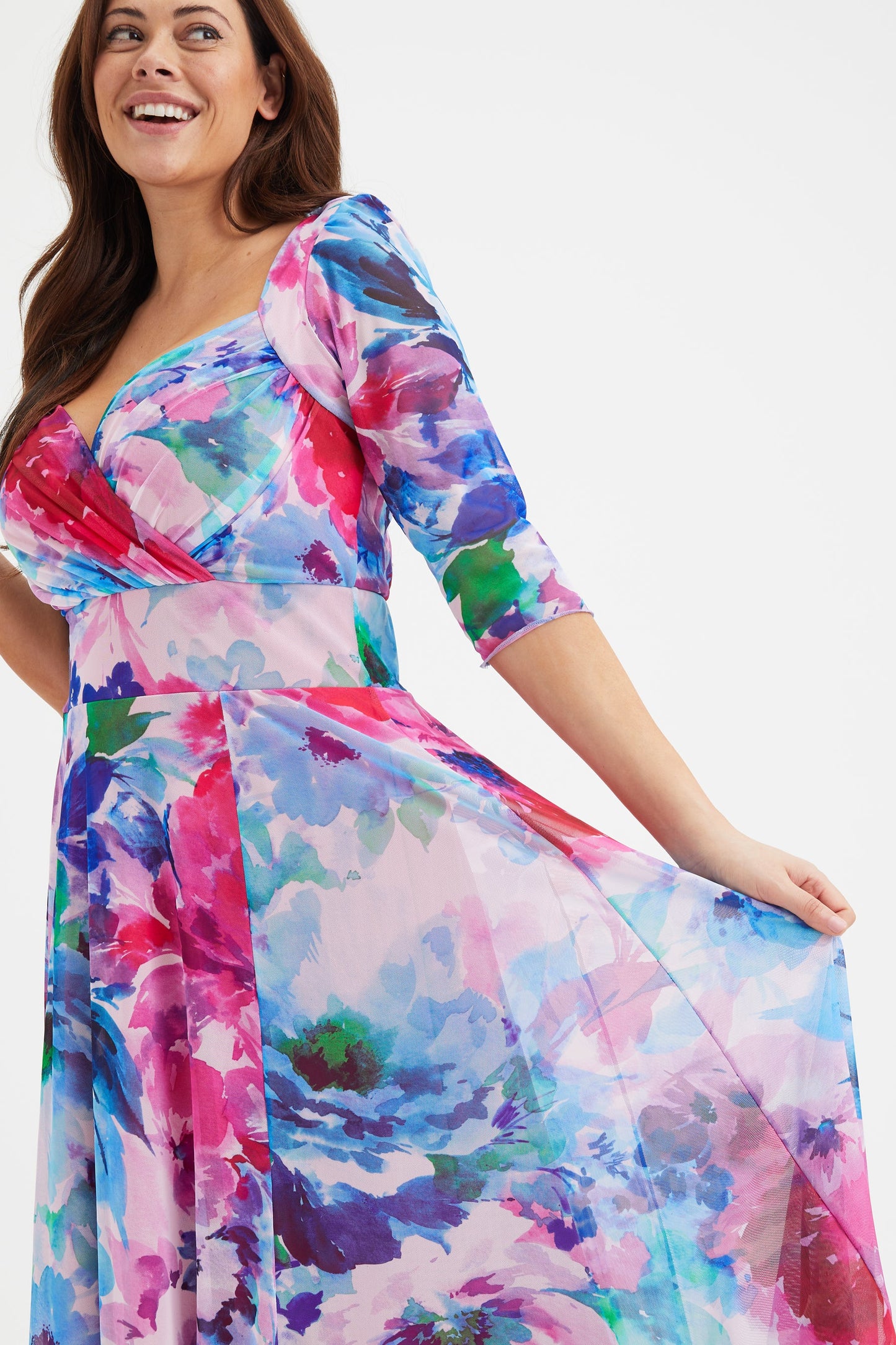 Scarlett & Jo Elizabeth Blue Pink Maxi Dress
