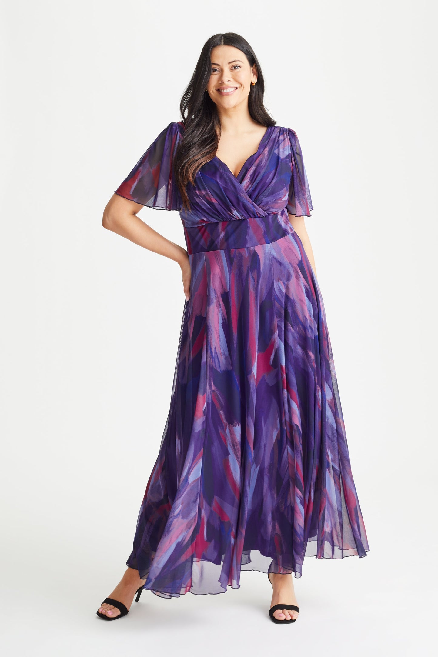 Scarlett & Jo Isabelle Indigo Magenta Maxi Dress