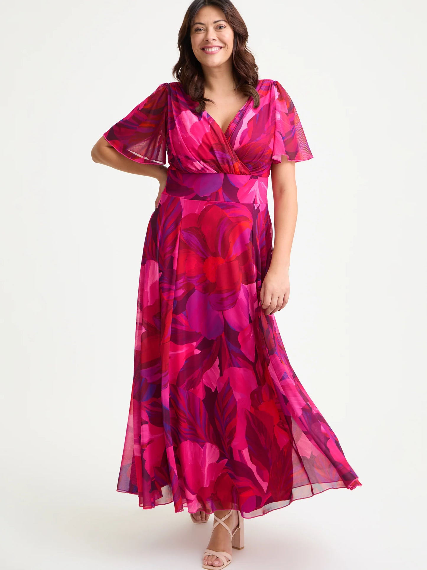 Scarlett & Jo Isabelle Cerise Purple Float Maxi Dress