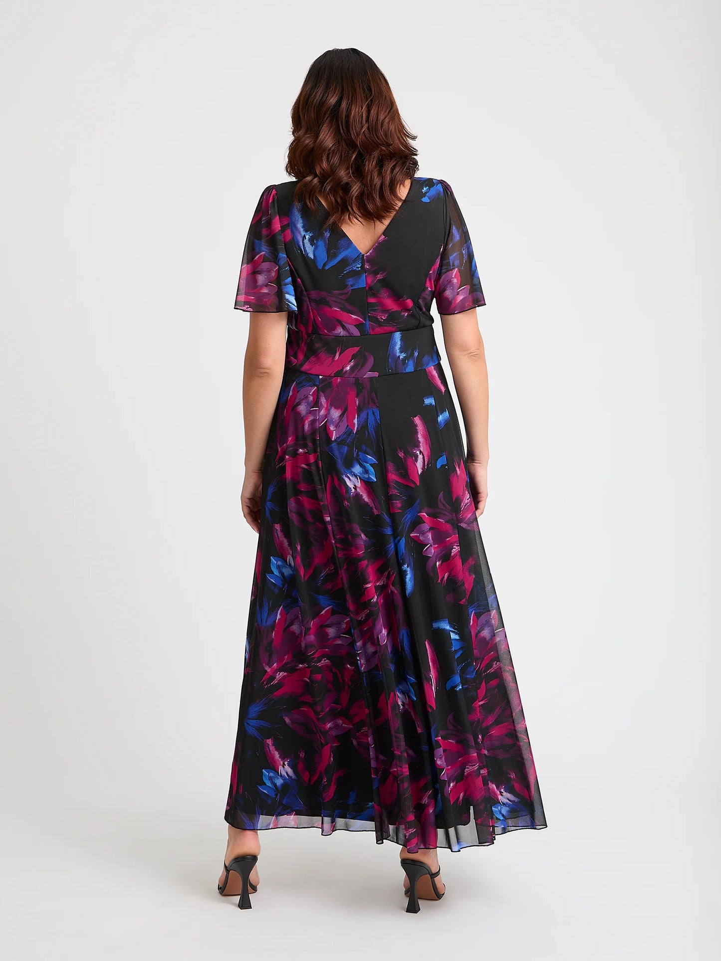 Scarlett & Jo Isabelle Black Pink Cobalt Maxi Dress