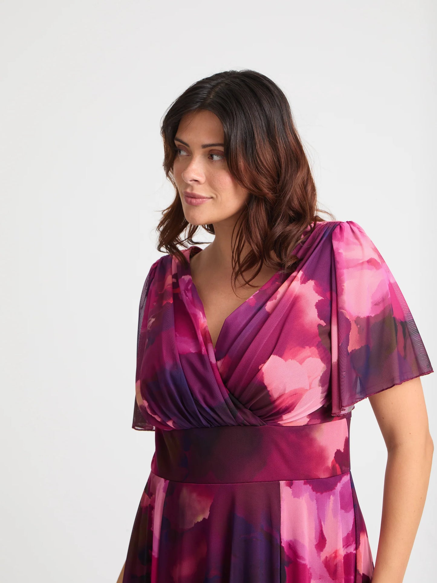 Scarlett & Jo Victoria Wine Pink Midi Dress