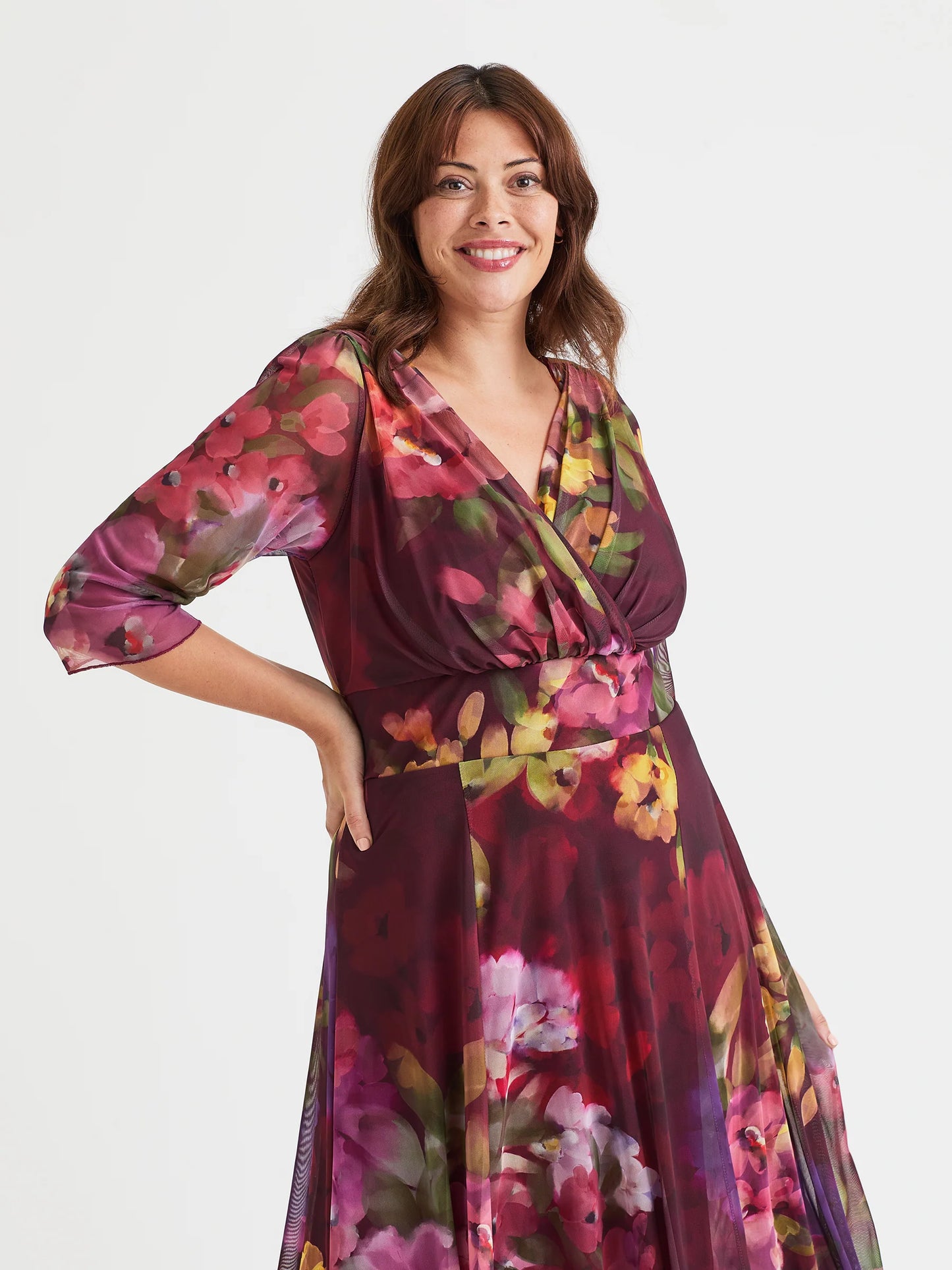 Scarlett & Jo Verity Magenta Floral Maxi Dress