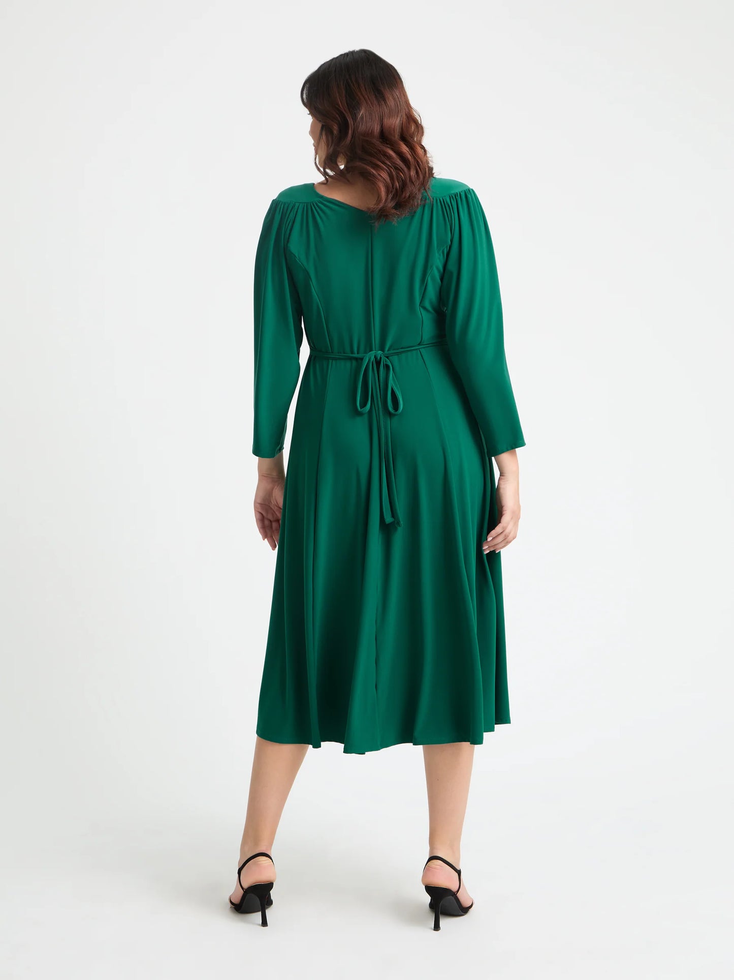 Scarlett & Jo Louise Green Wrap Fit & Flare Dress