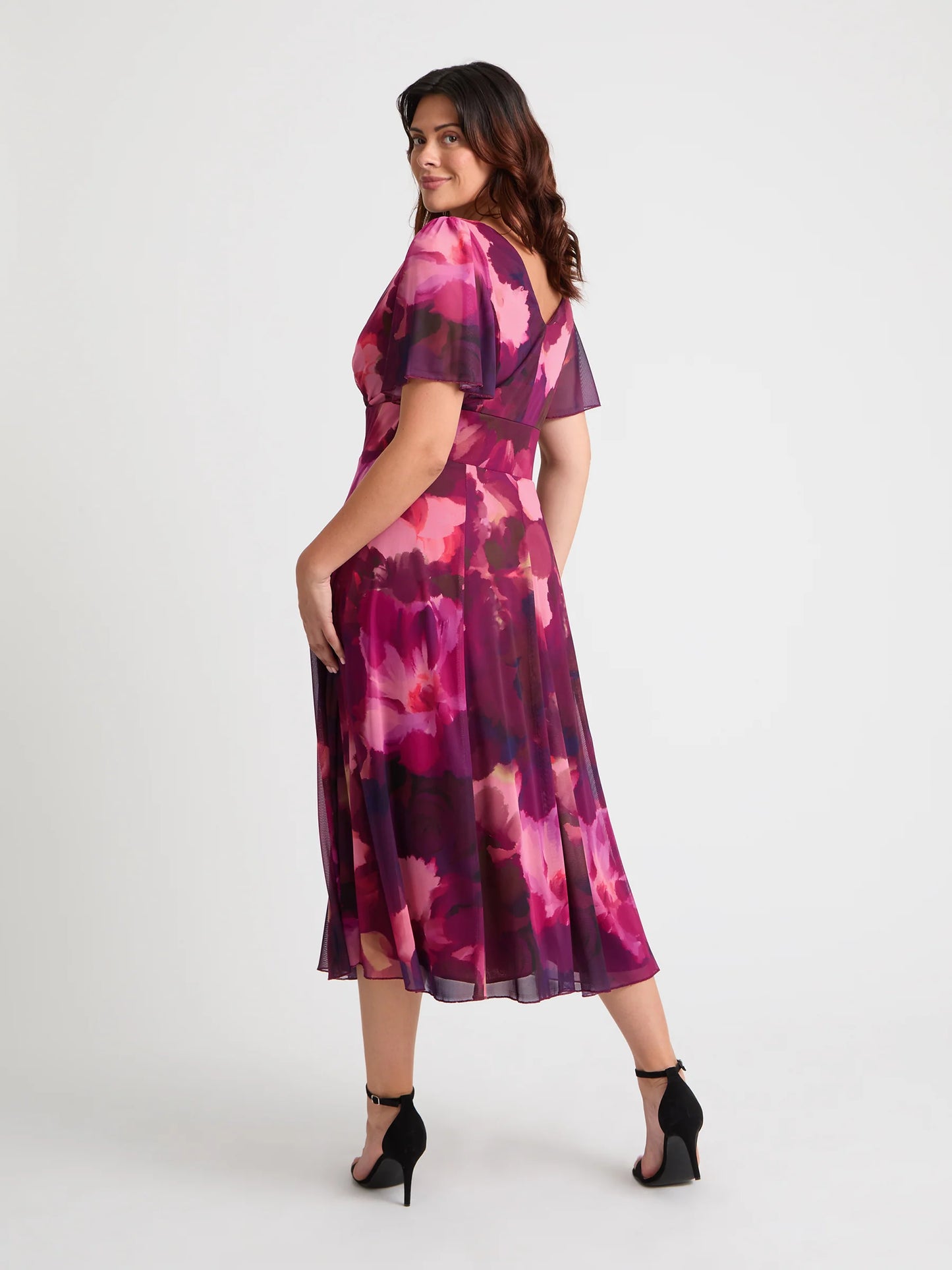 Scarlett & Jo Victoria Wine Pink Midi Dress