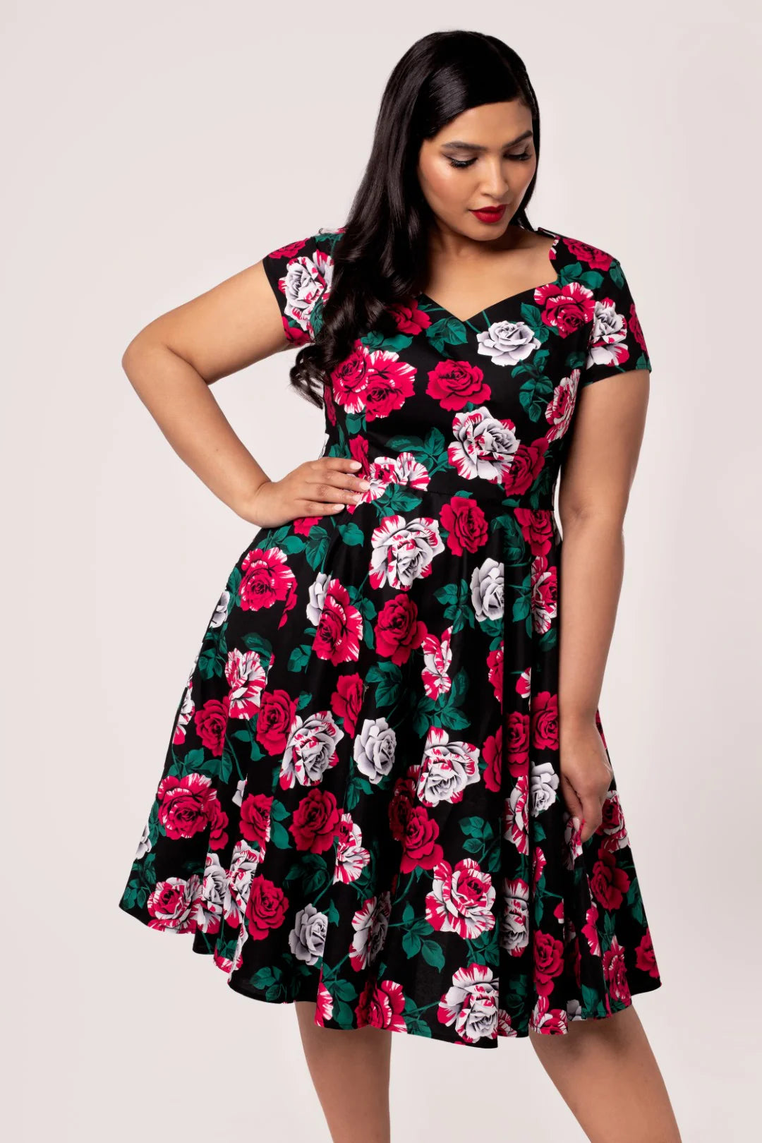Hell Bunny Paint Me Roses Dress