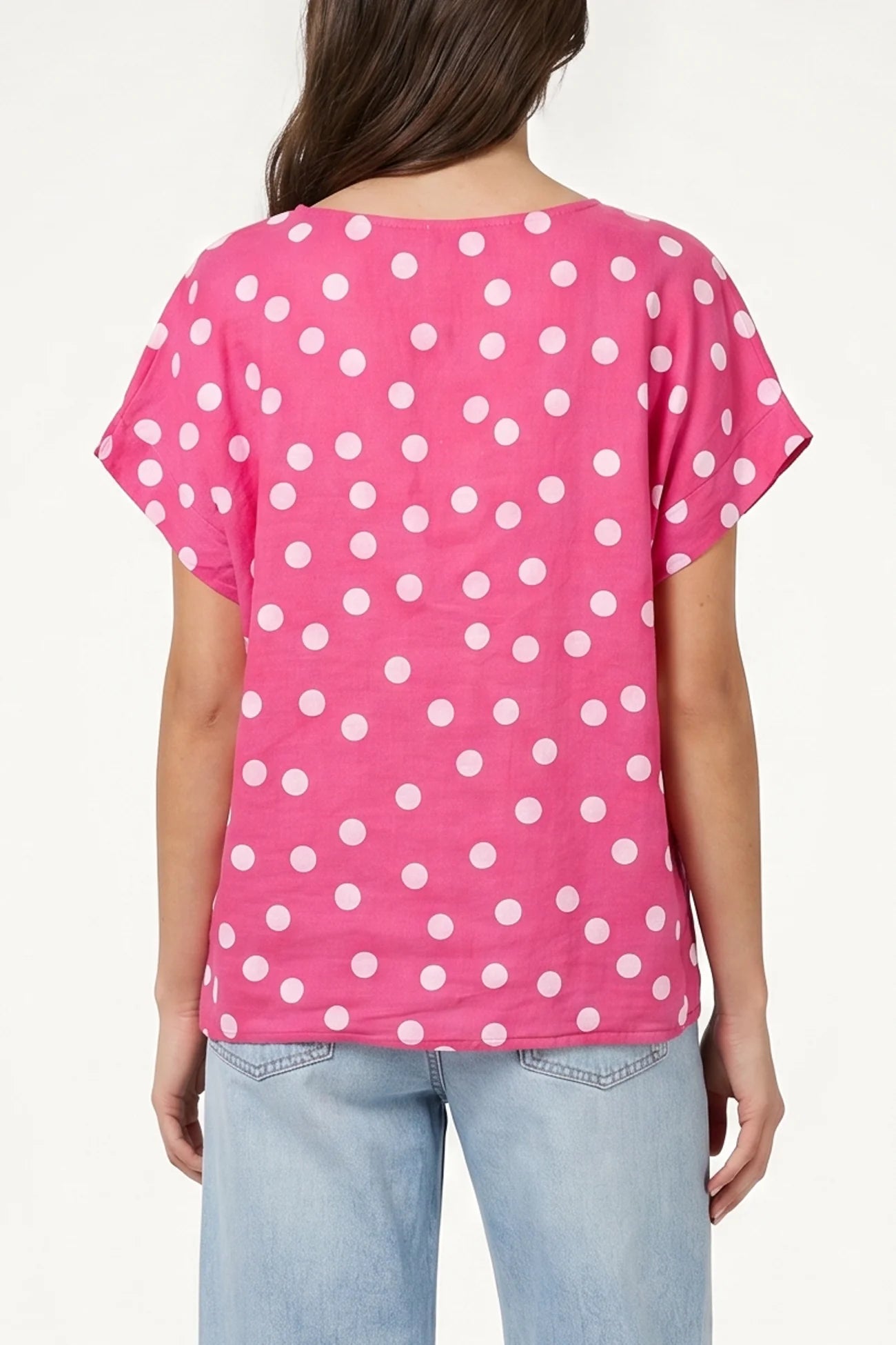 Polka Dot Linen Top