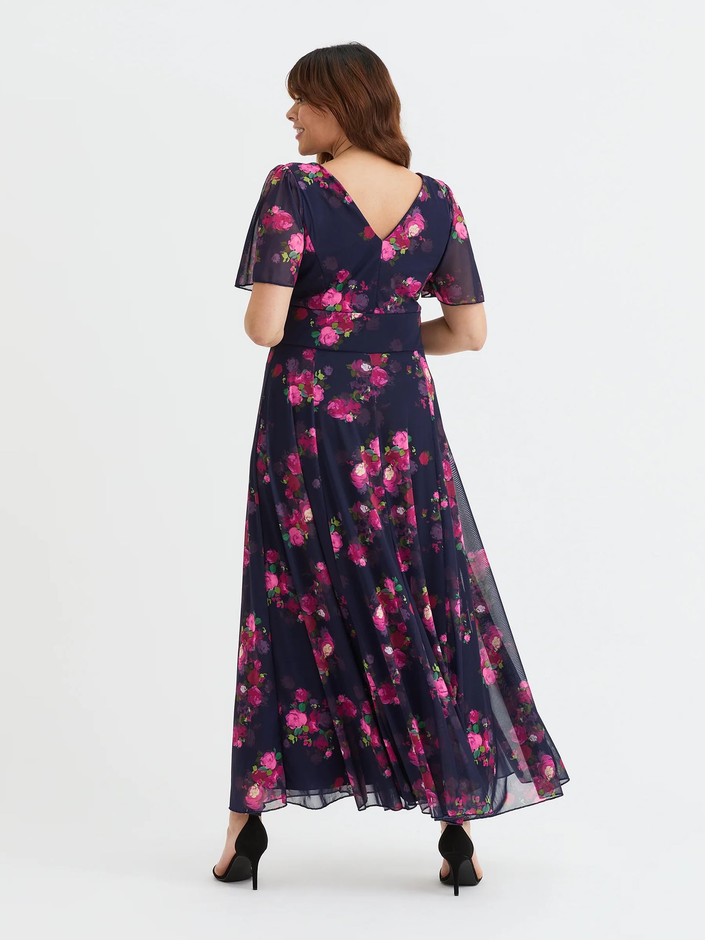 Scarlett & Jo Isabelle Navy Pink Mulberry Maxi Dress