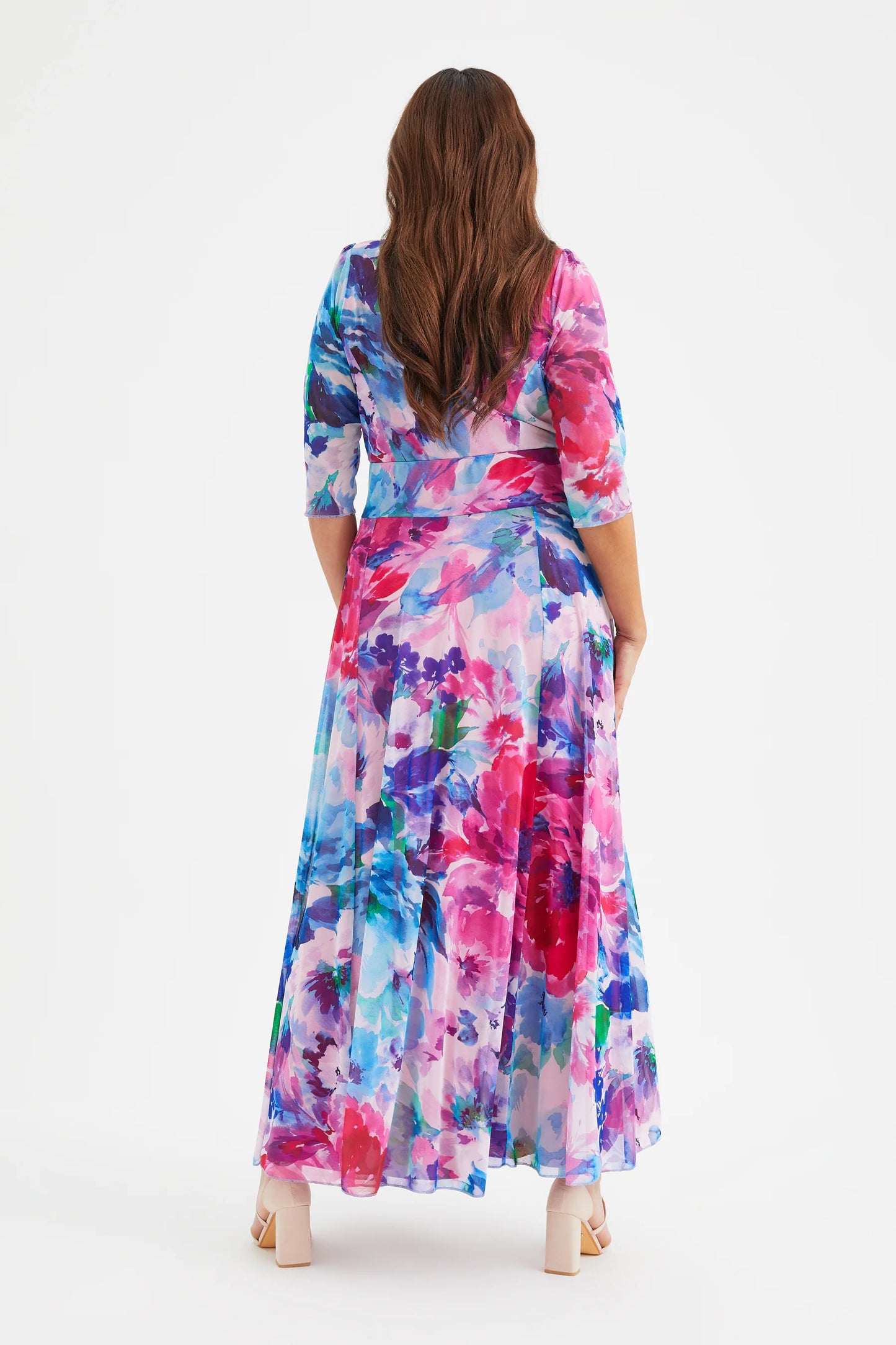 Scarlett & Jo Elizabeth Blue Pink Maxi Dress