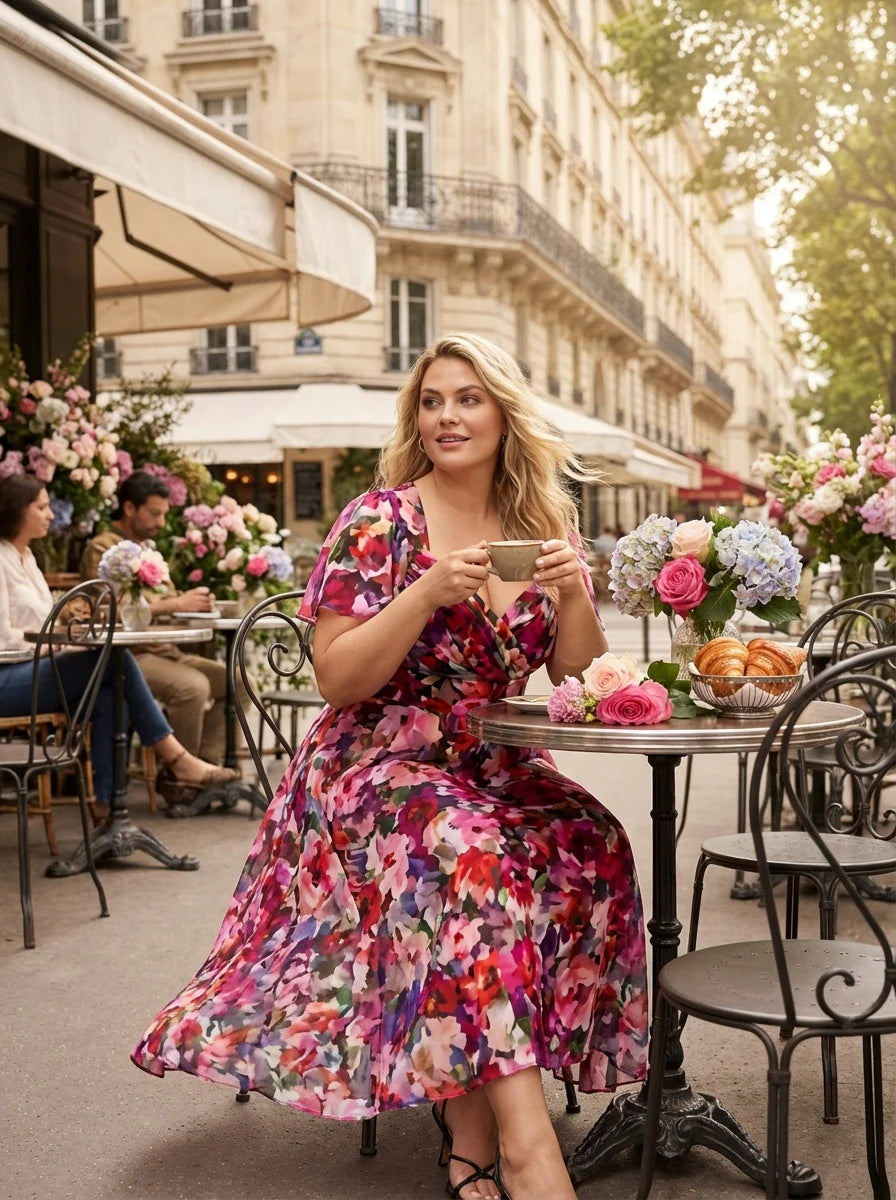 Scarlett & Jo Liz Vintage Rose Midi Dress