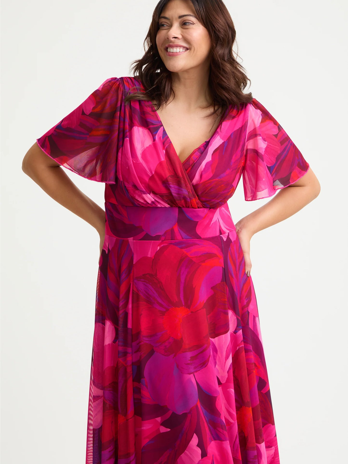Scarlett & Jo Isabelle Cerise Purple Float Maxi Dress