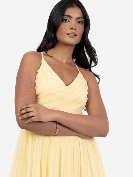 Anaya Yellow Cami Maxi Dress With Bow