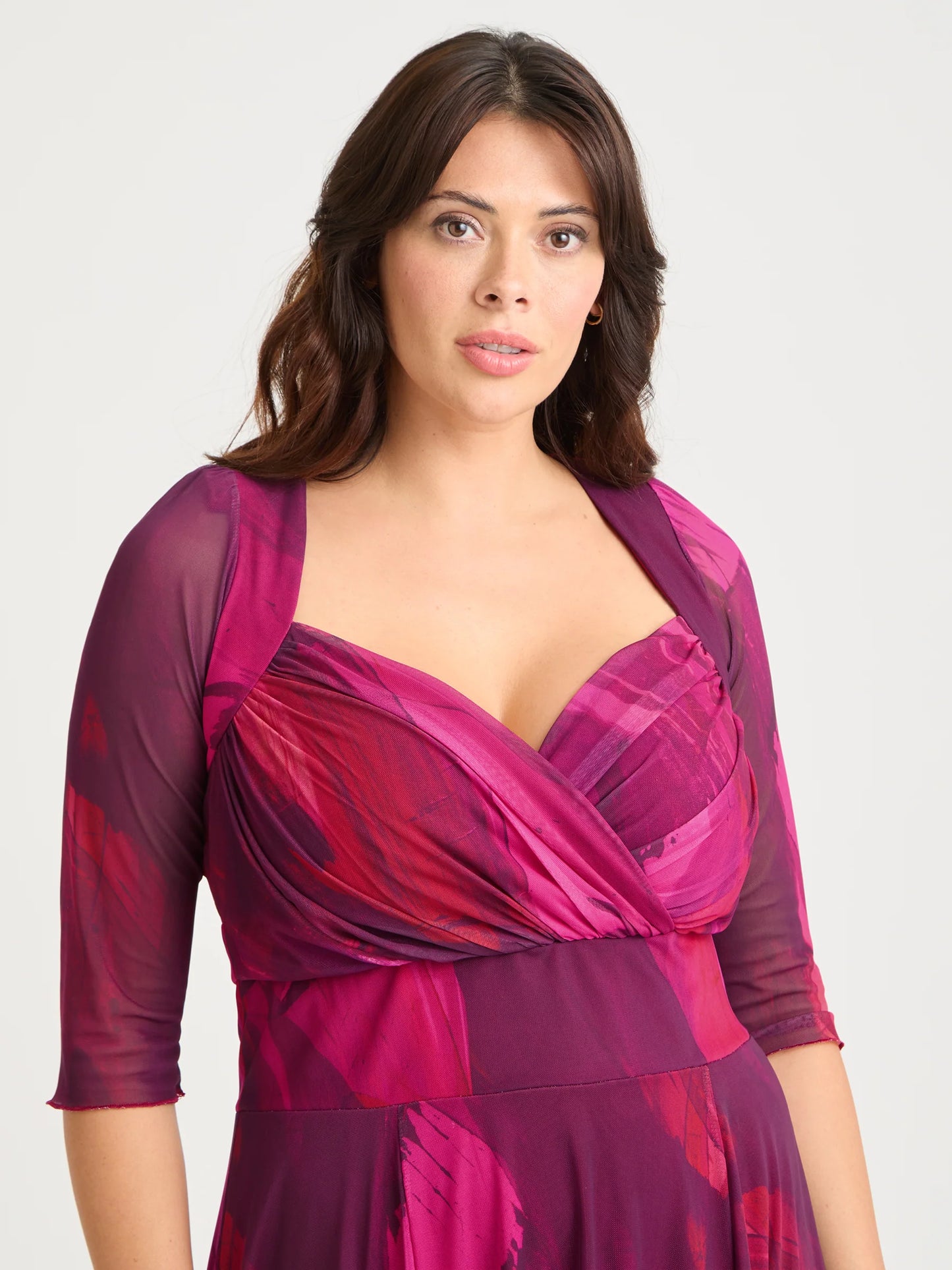 Scarlett & Jo Elizabeth Wine Abstract Maxi Dress