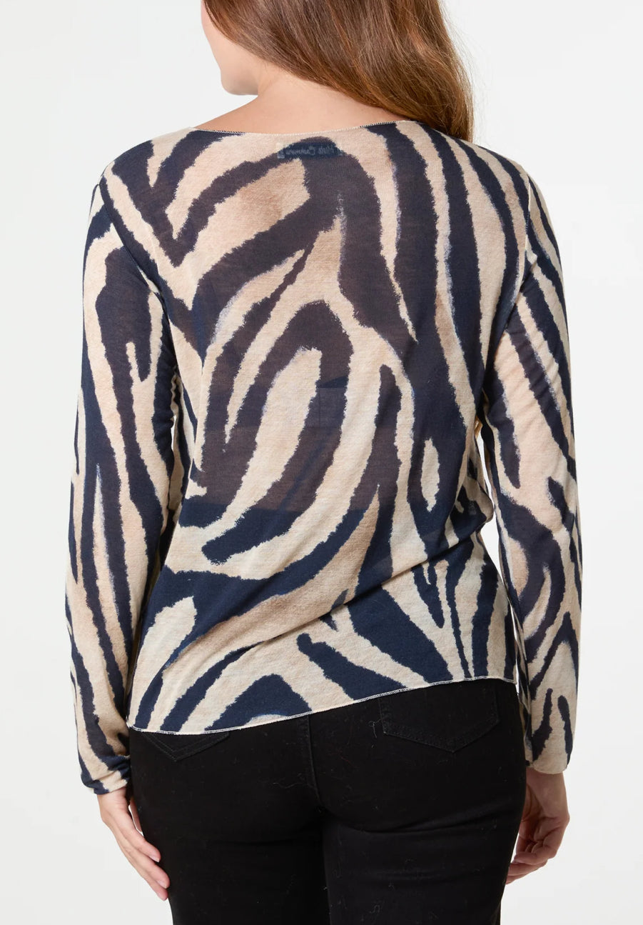 Cashmere Blend Zebra Top