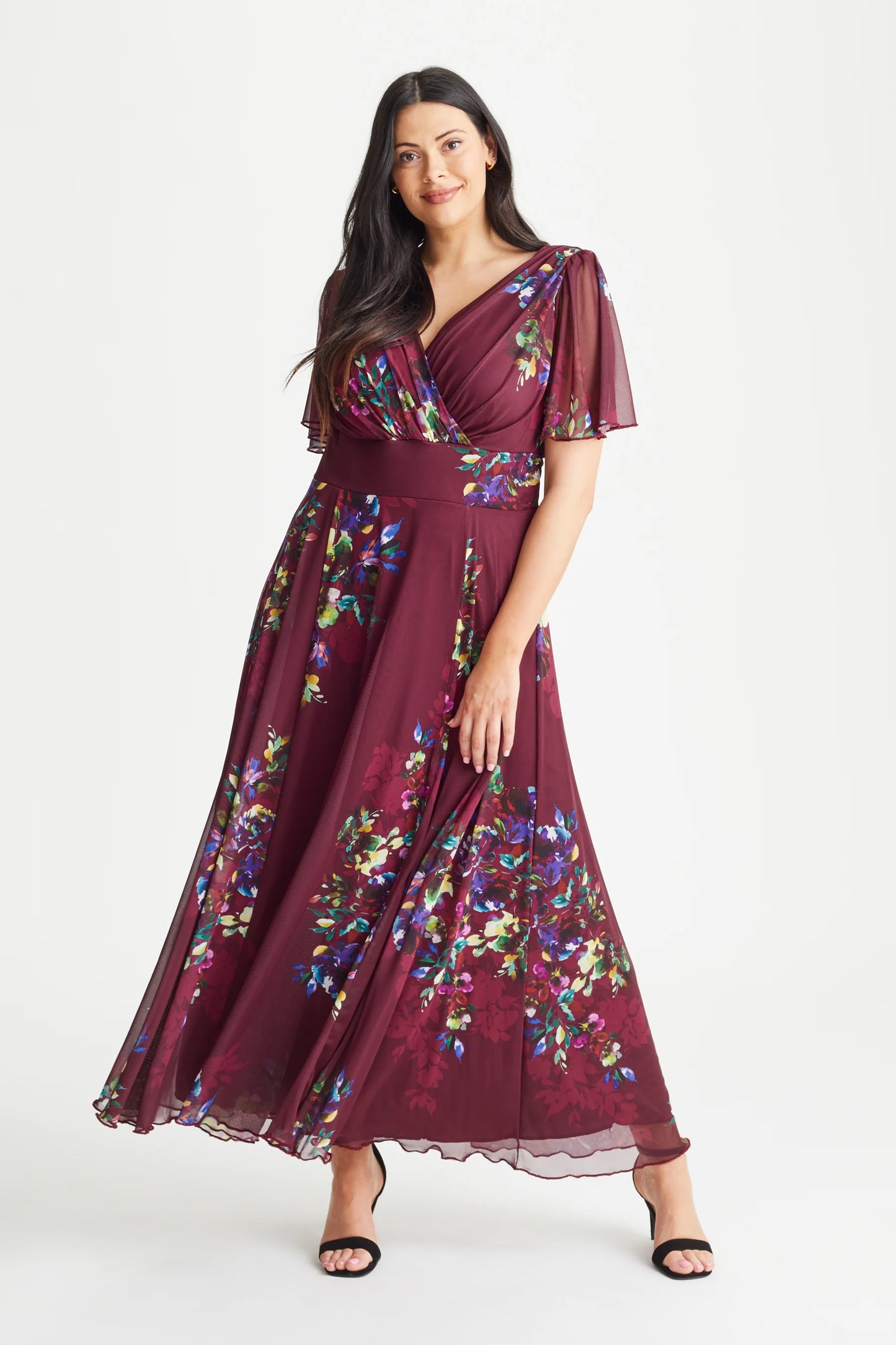 Scarlett & Jo Isabelle Deep Magenta Maxi Dress