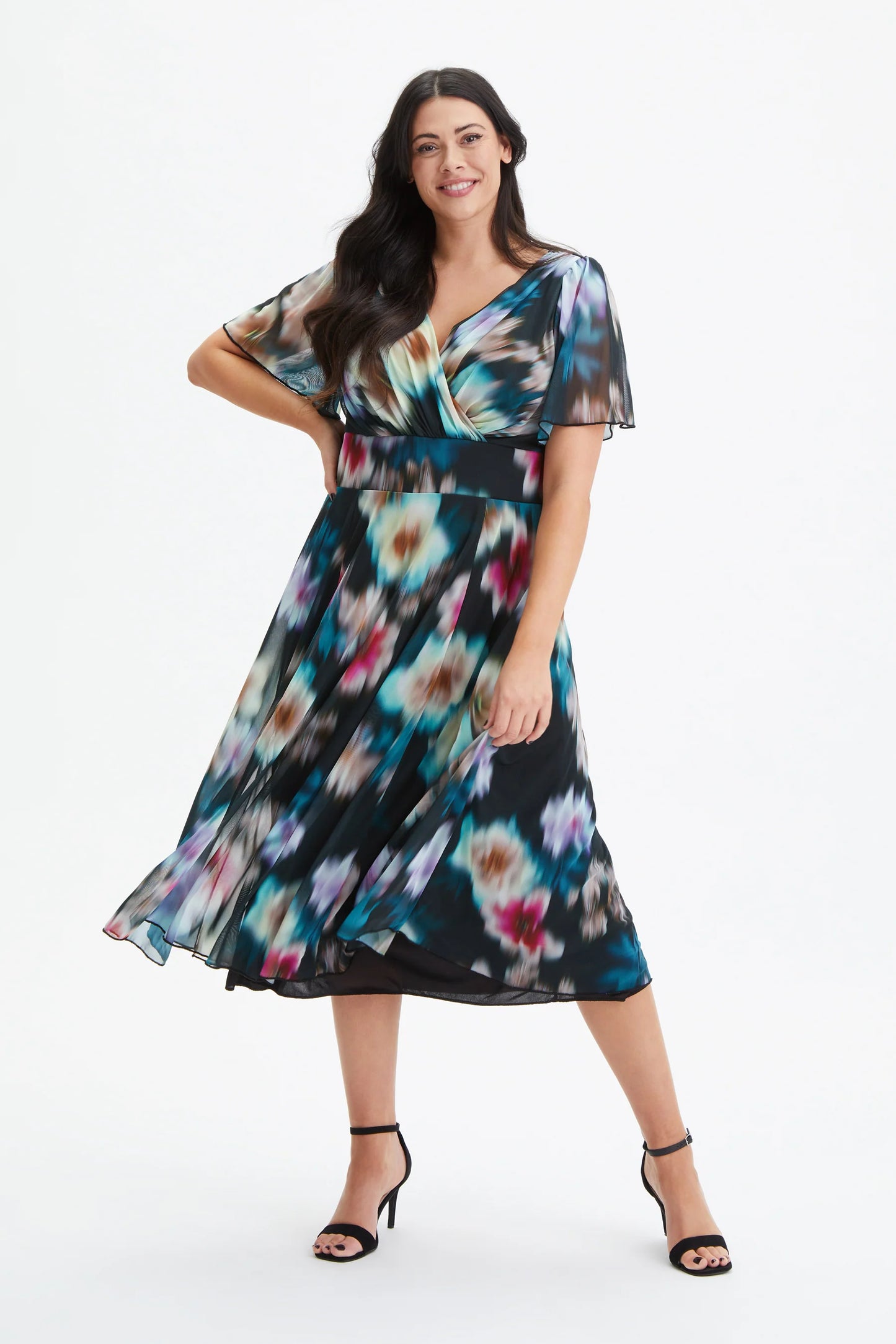 Scarlett & Jo Victoria Black Blur Midi Dress