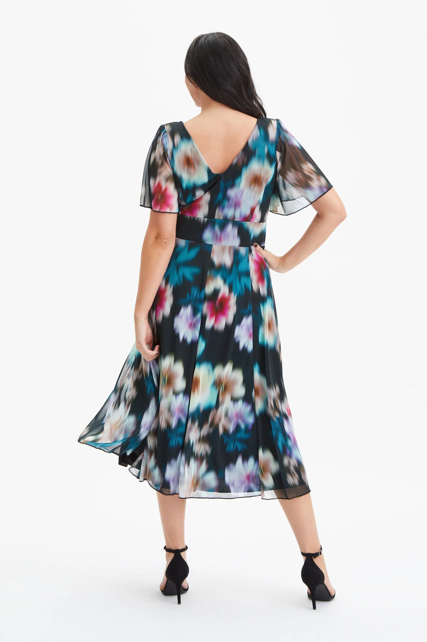 Scarlett & Jo Victoria Black Blur Midi Dress
