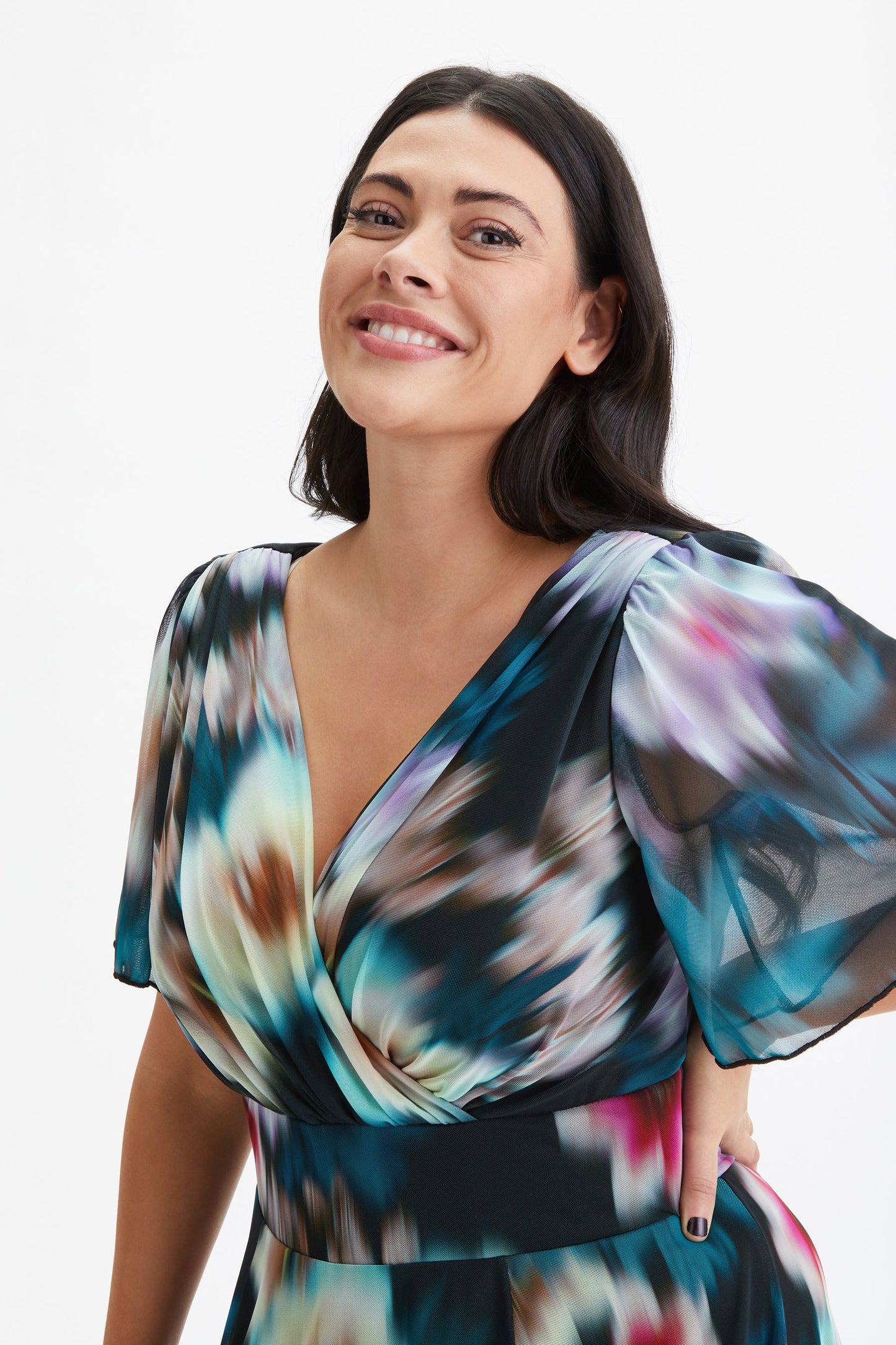 Scarlett & Jo Victoria Black Blur Midi Dress