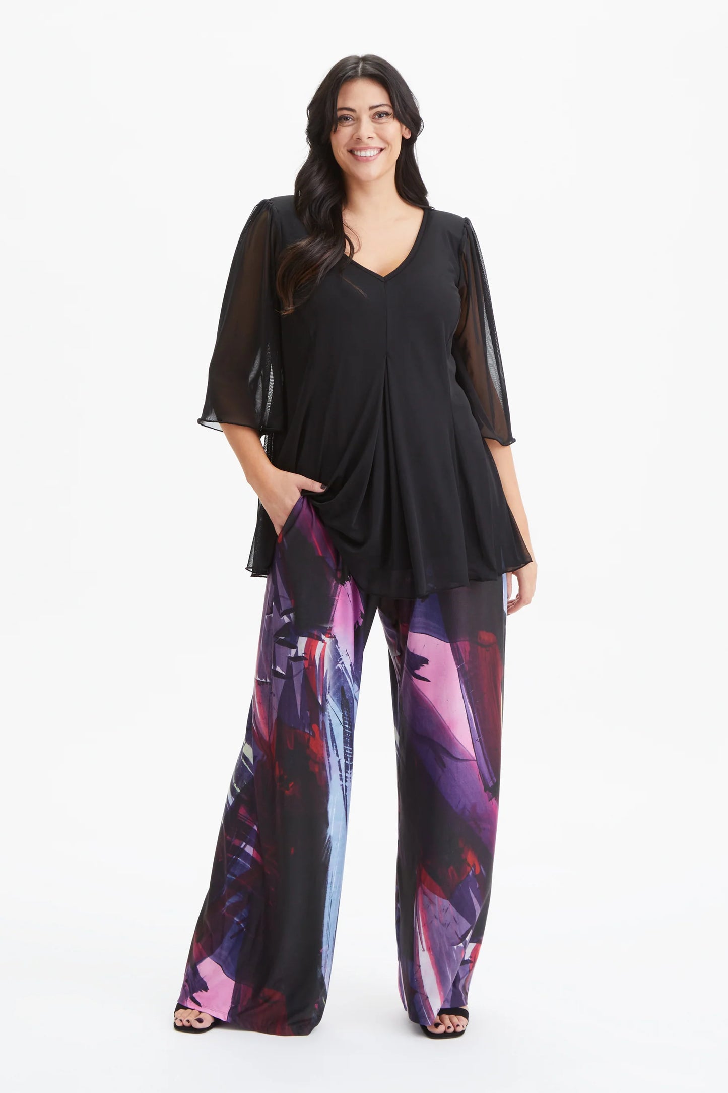 Scarlett & Jo Black Abstract Lounge Pants