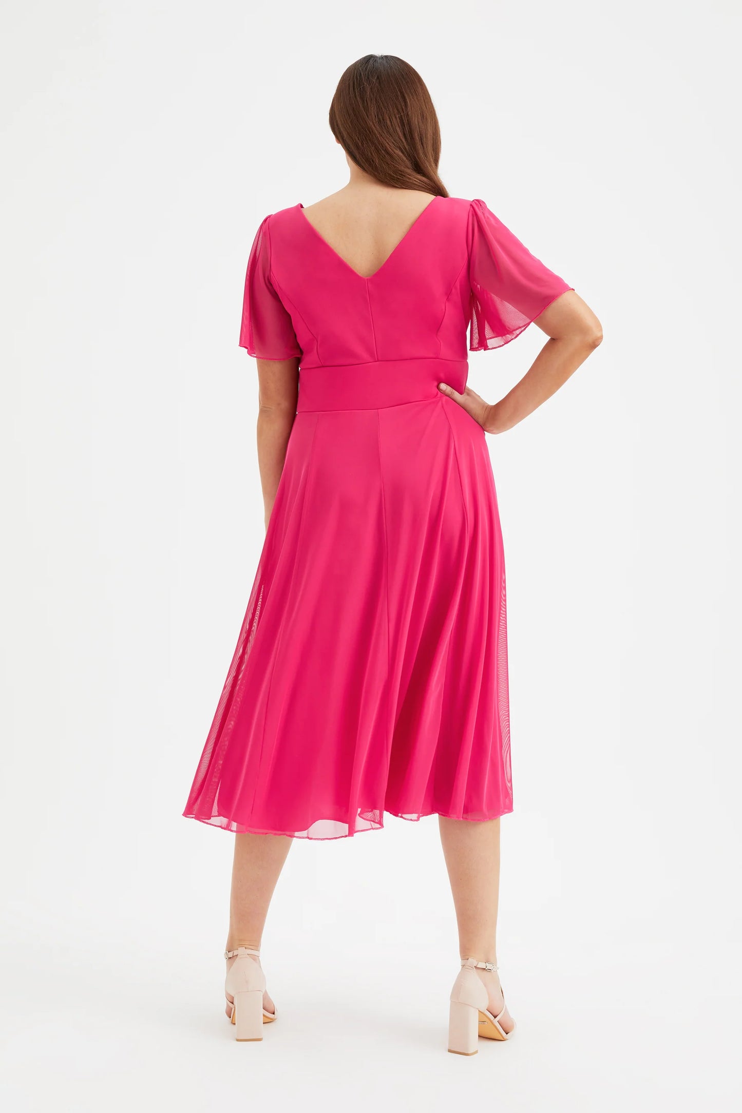 Scarlett & Jo Victoria Cerise Pink Midi Dress