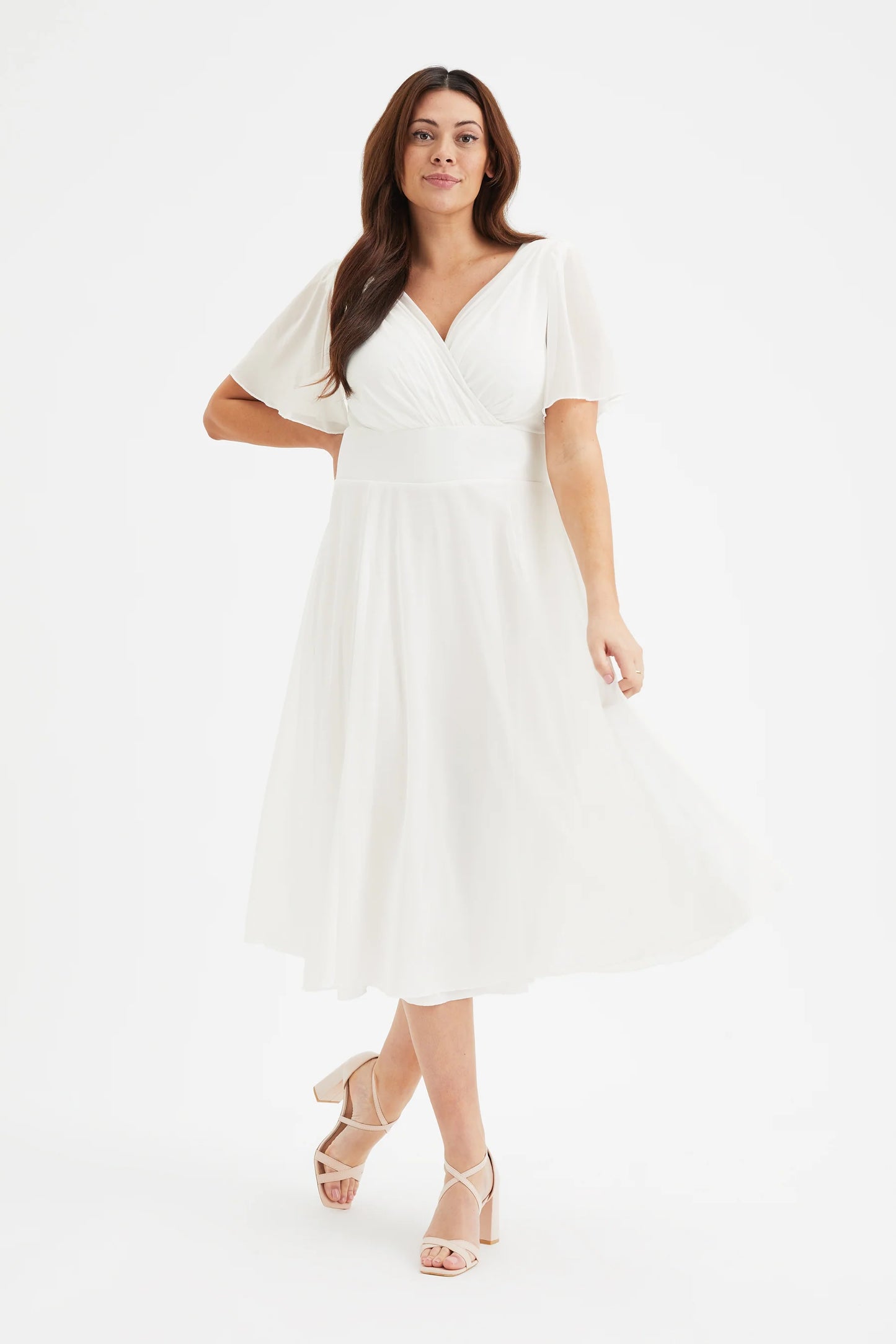 Scarlett & Jo Victoria Ivory Midi Dress