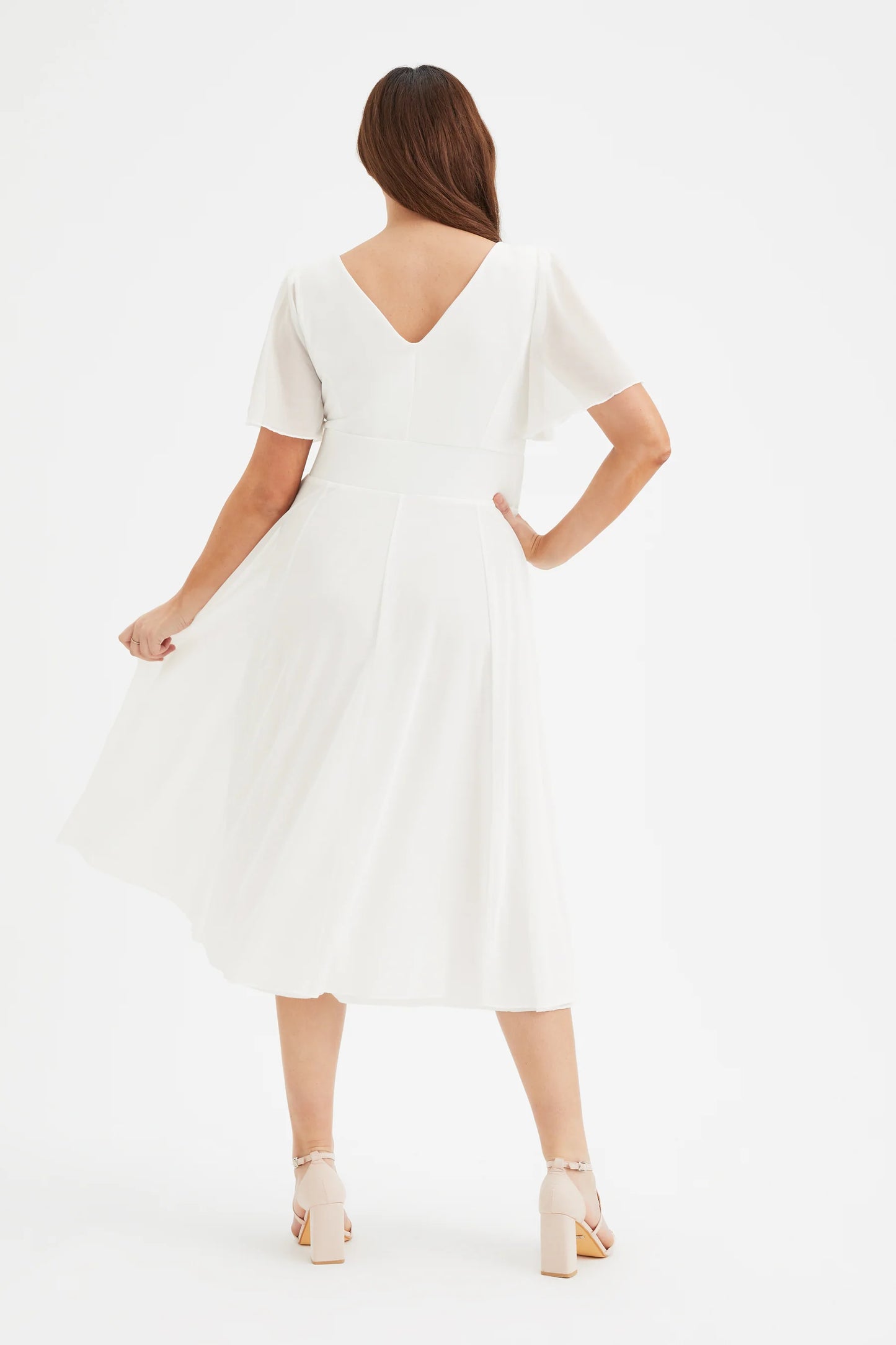 Scarlett & Jo Victoria Ivory Midi Dress