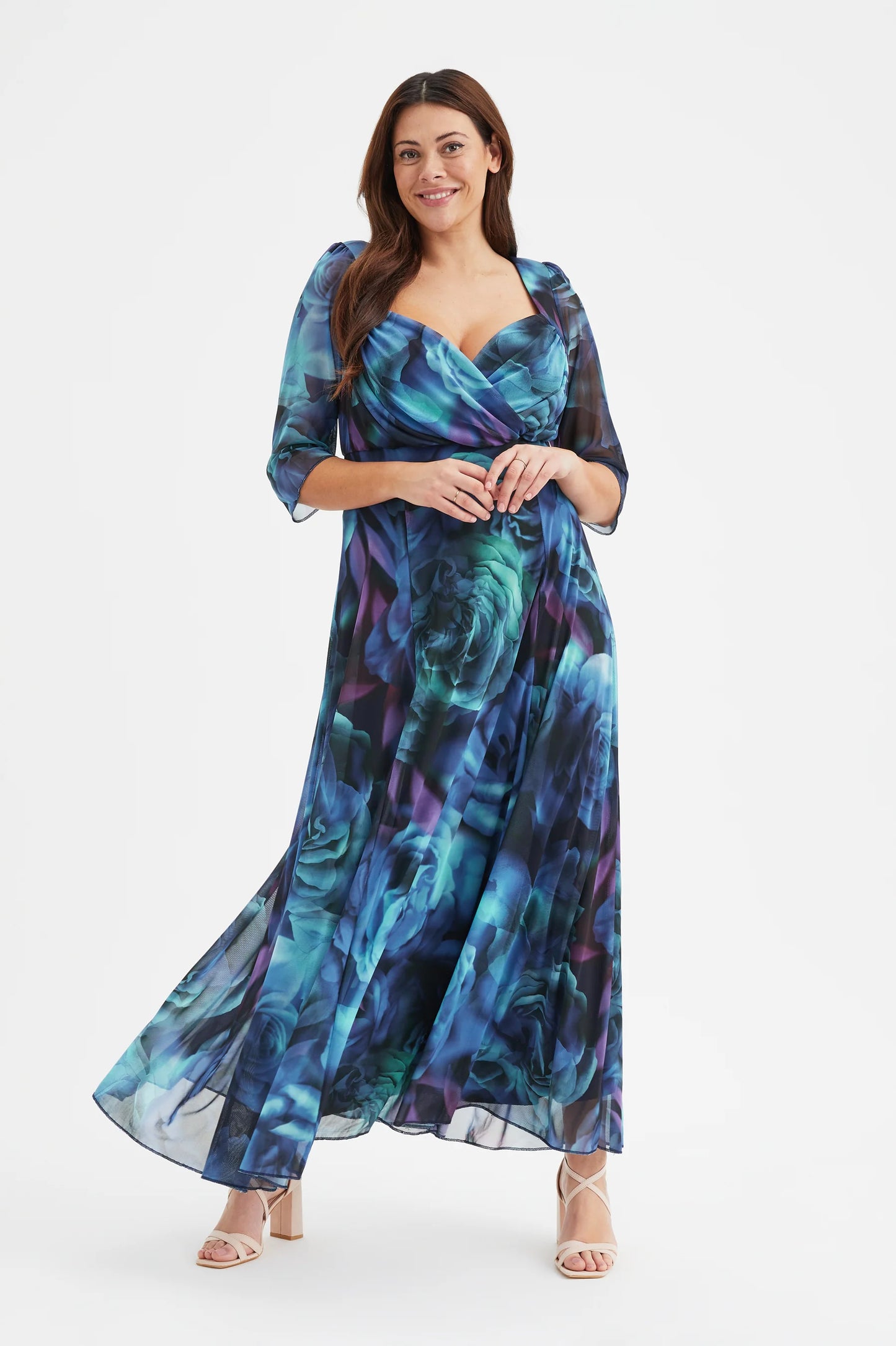 Scarlett & Jo Elizabeth Teal Blue Maxi Dress
