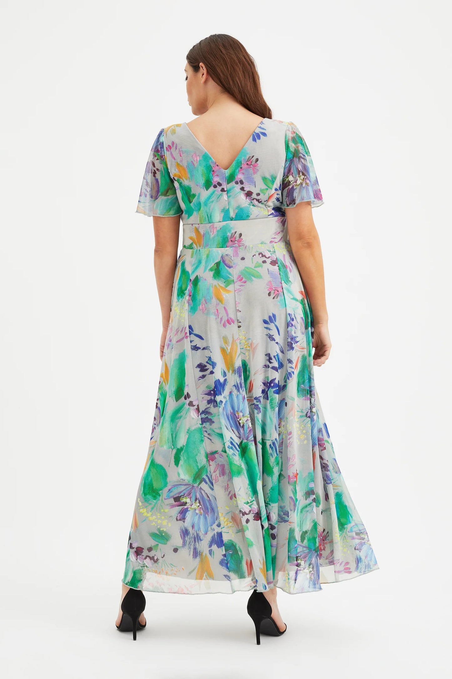 Scarlett & Jo Isabelle Green Blue Maxi Dress