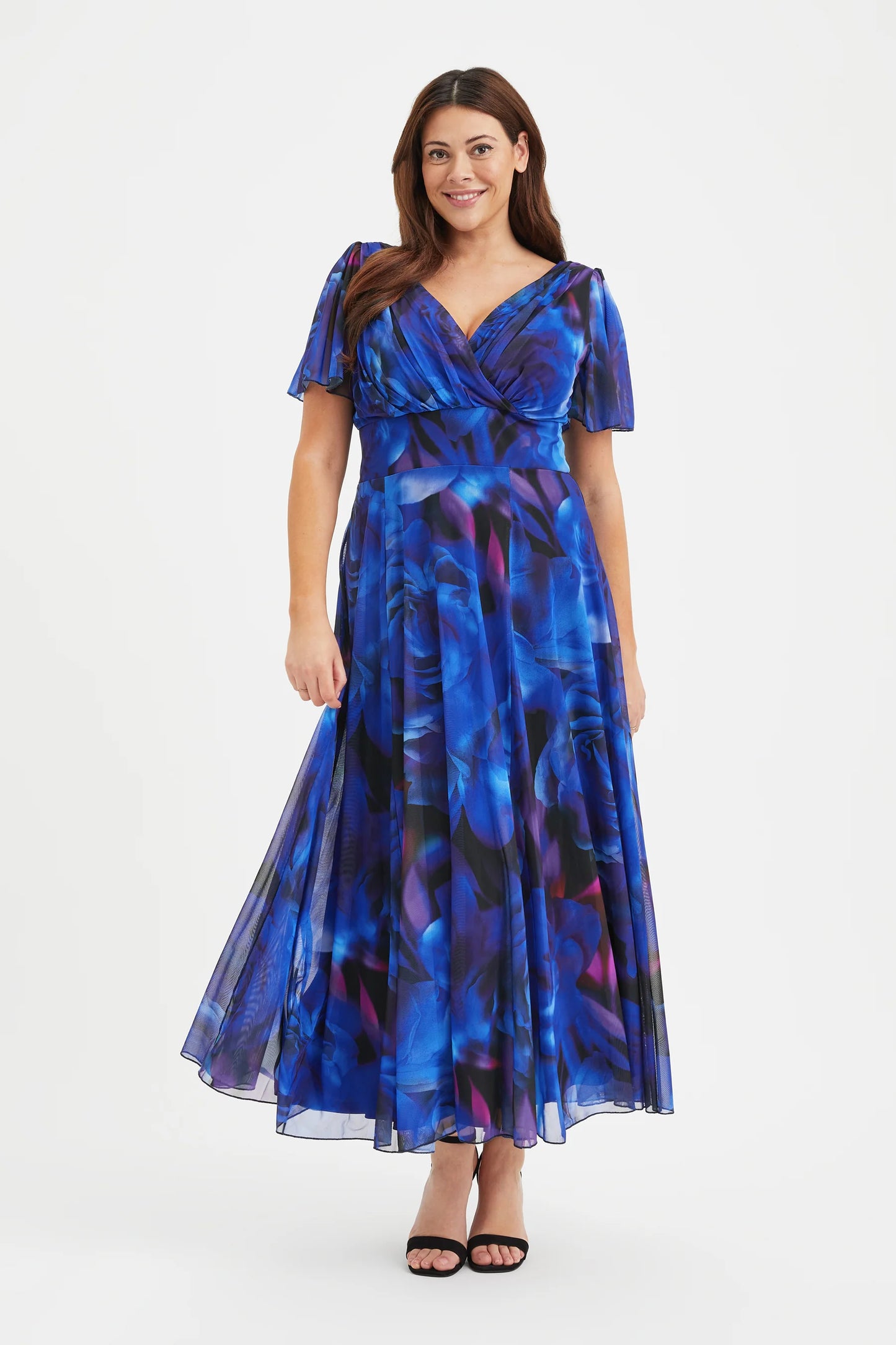 Scarlett & Jo Isabelle Blue Rose Maxi Dress