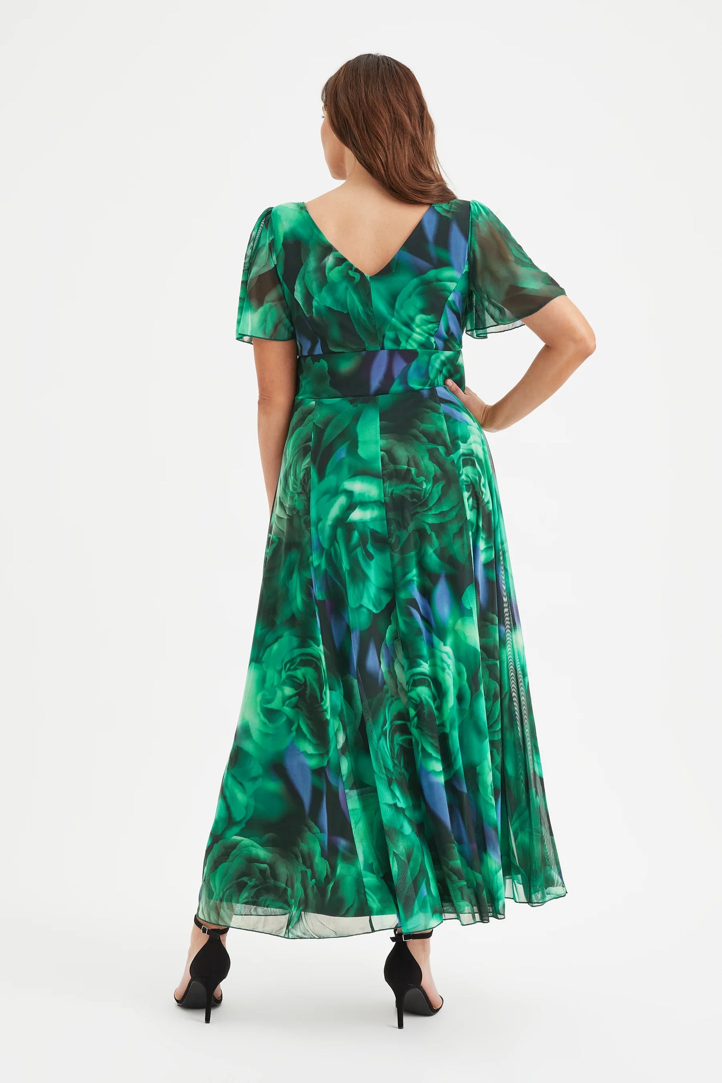 Scarlett & Jo Isabelle Green Rose Maxi Dress