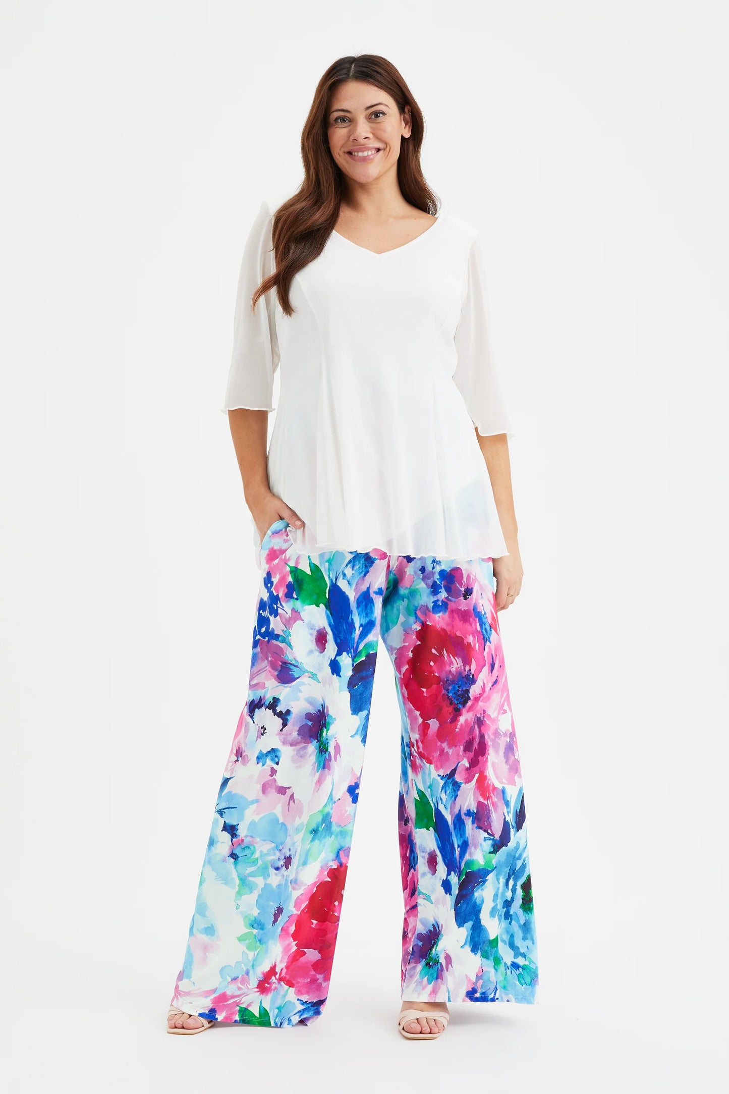 Scarlett & Jo Ivory Pink Blue Lounge Pants