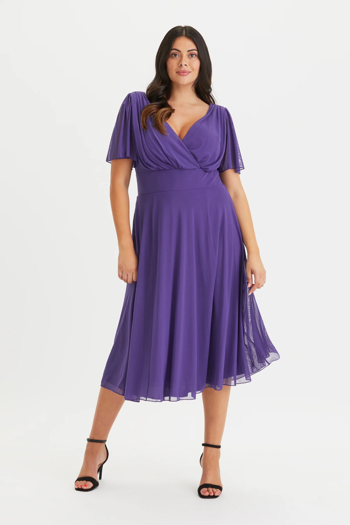 Scarlett & Jo Victoria Purple Midi Dress