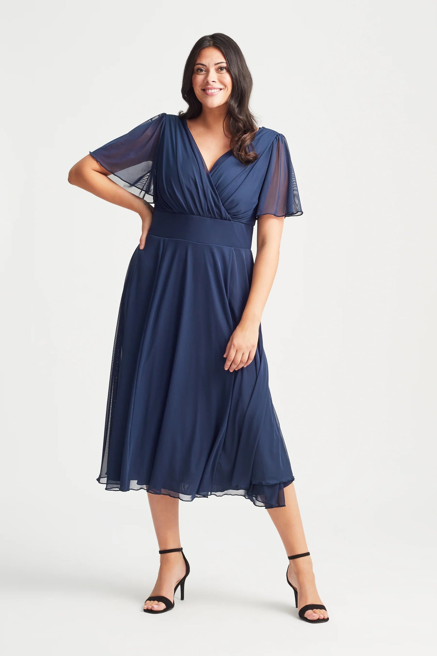 Scarlett & Jo Victoria Navy Midi Dress