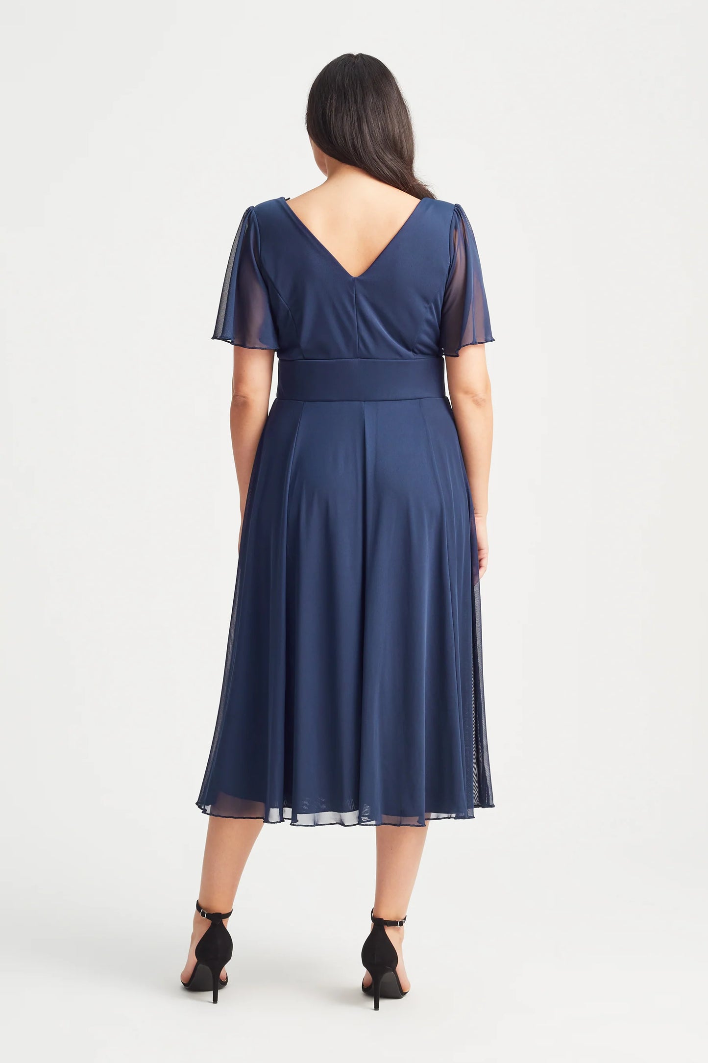 Scarlett & Jo Victoria Navy Midi Dress