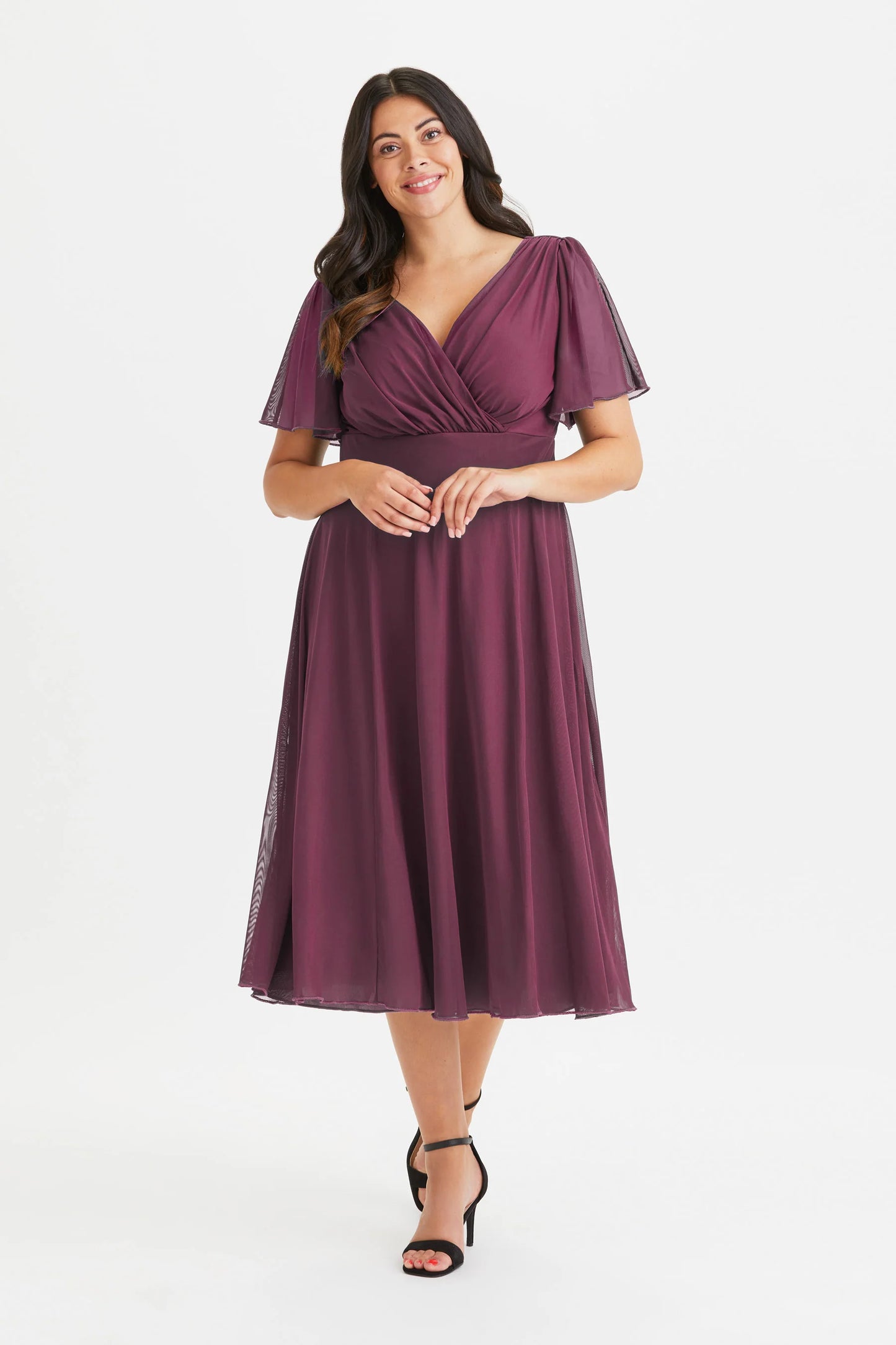 Scarlett & Jo Victoria Wine Midi Dress