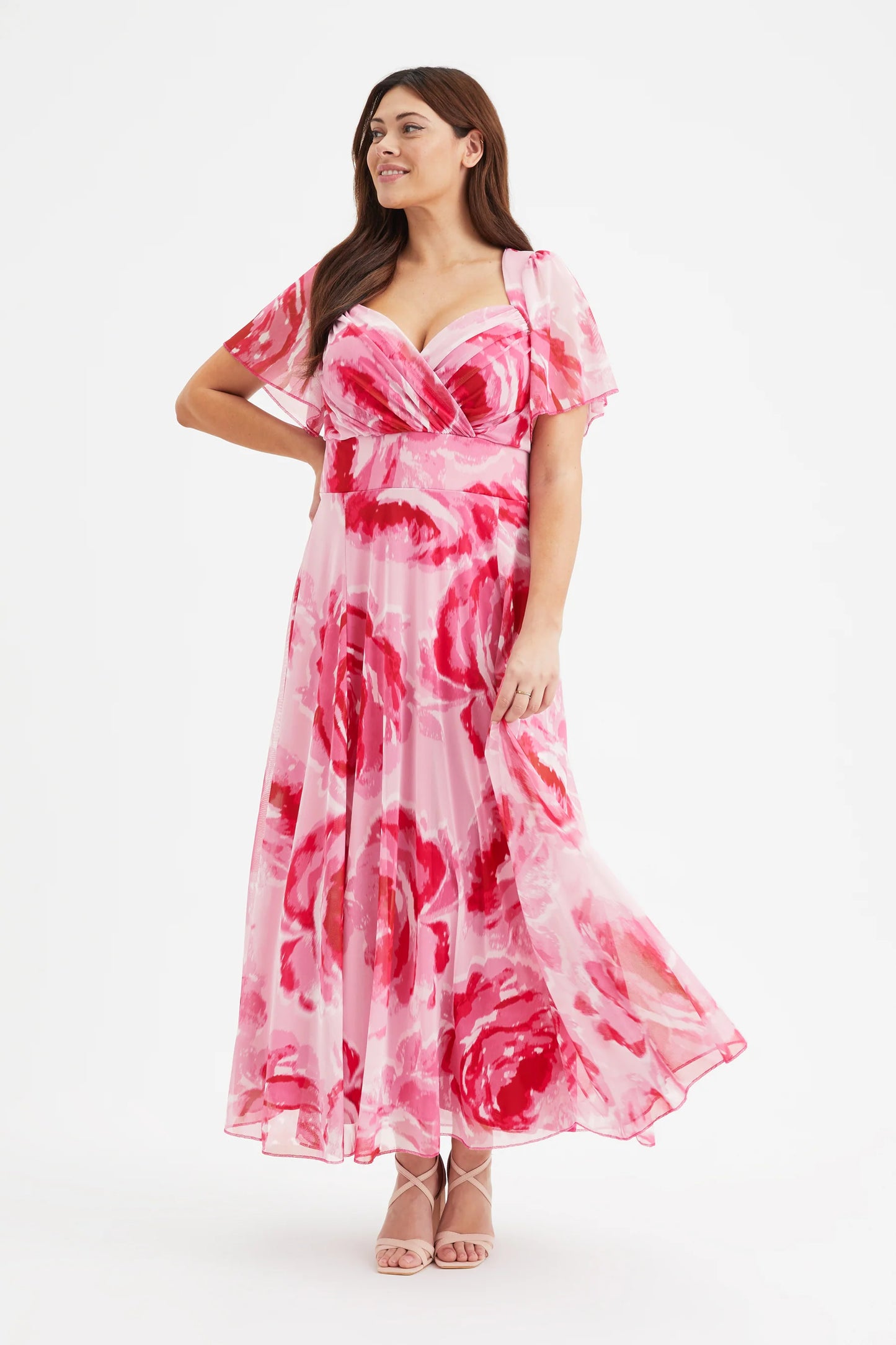 Scarlett & Jo Kemi Pink Rose Maxi Dress