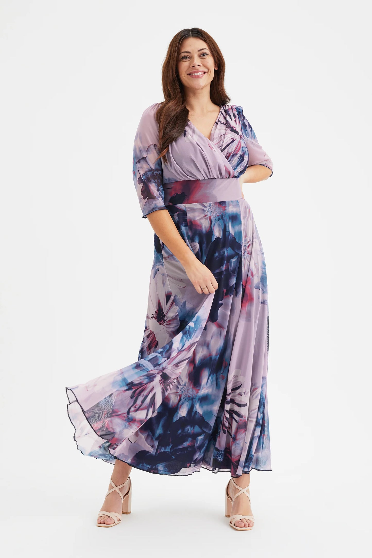 Scarlett & Jo Verity Indigo Rose Maxi Dress